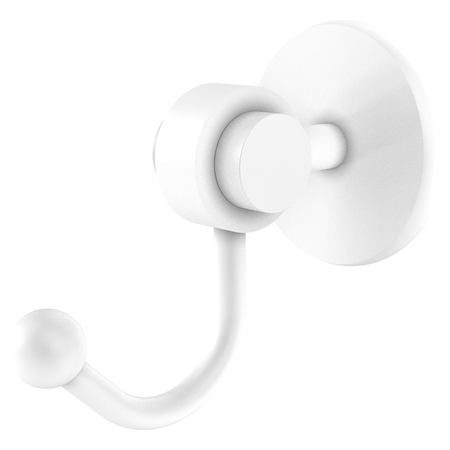 Allied Brass Satellite Orbit Two 2.77" x 4.54" Matte White Solid Brass Robe Hook