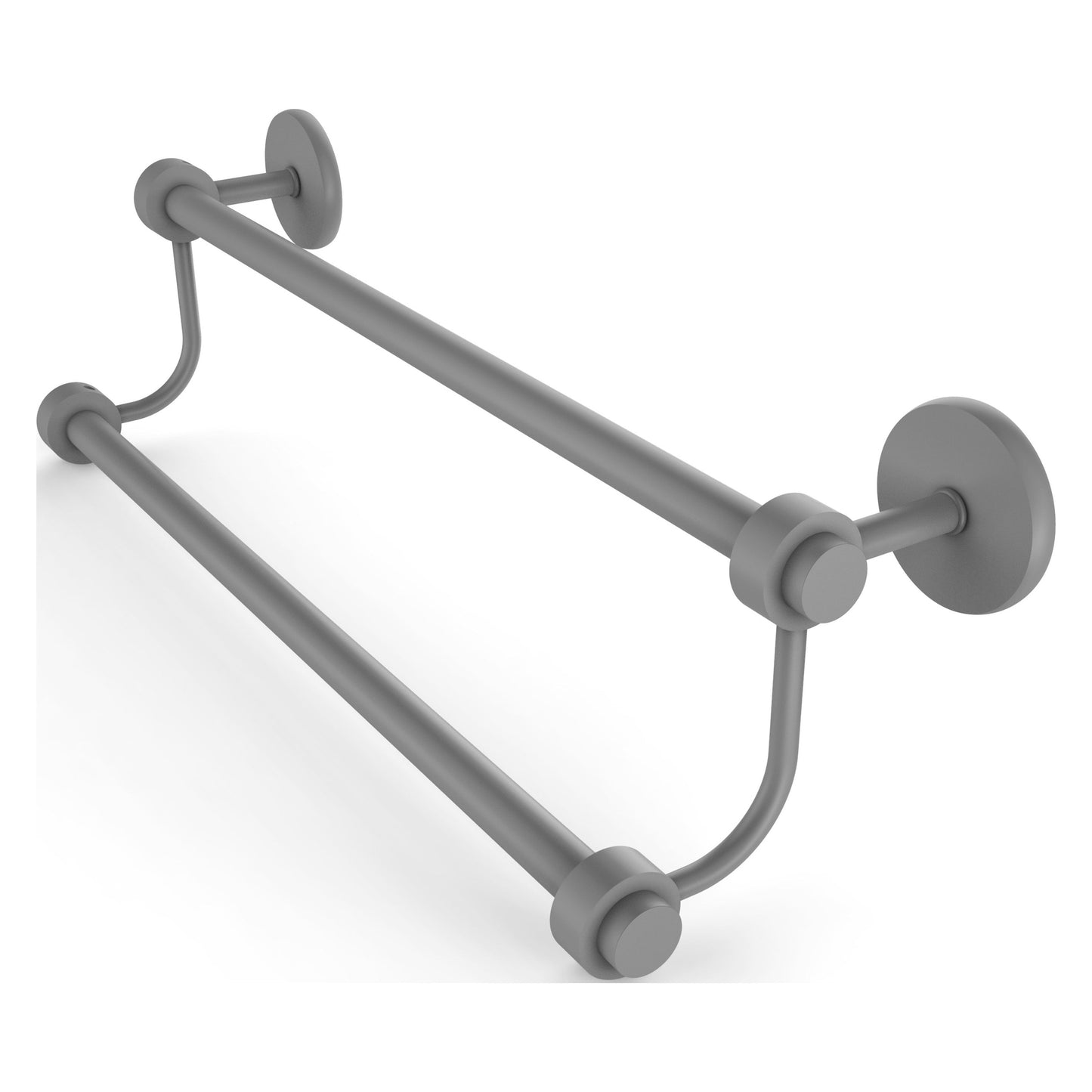 Allied Brass Satellite Orbit Two 30" x 32.5" Matte Gray Solid Brass Double Towel Bar