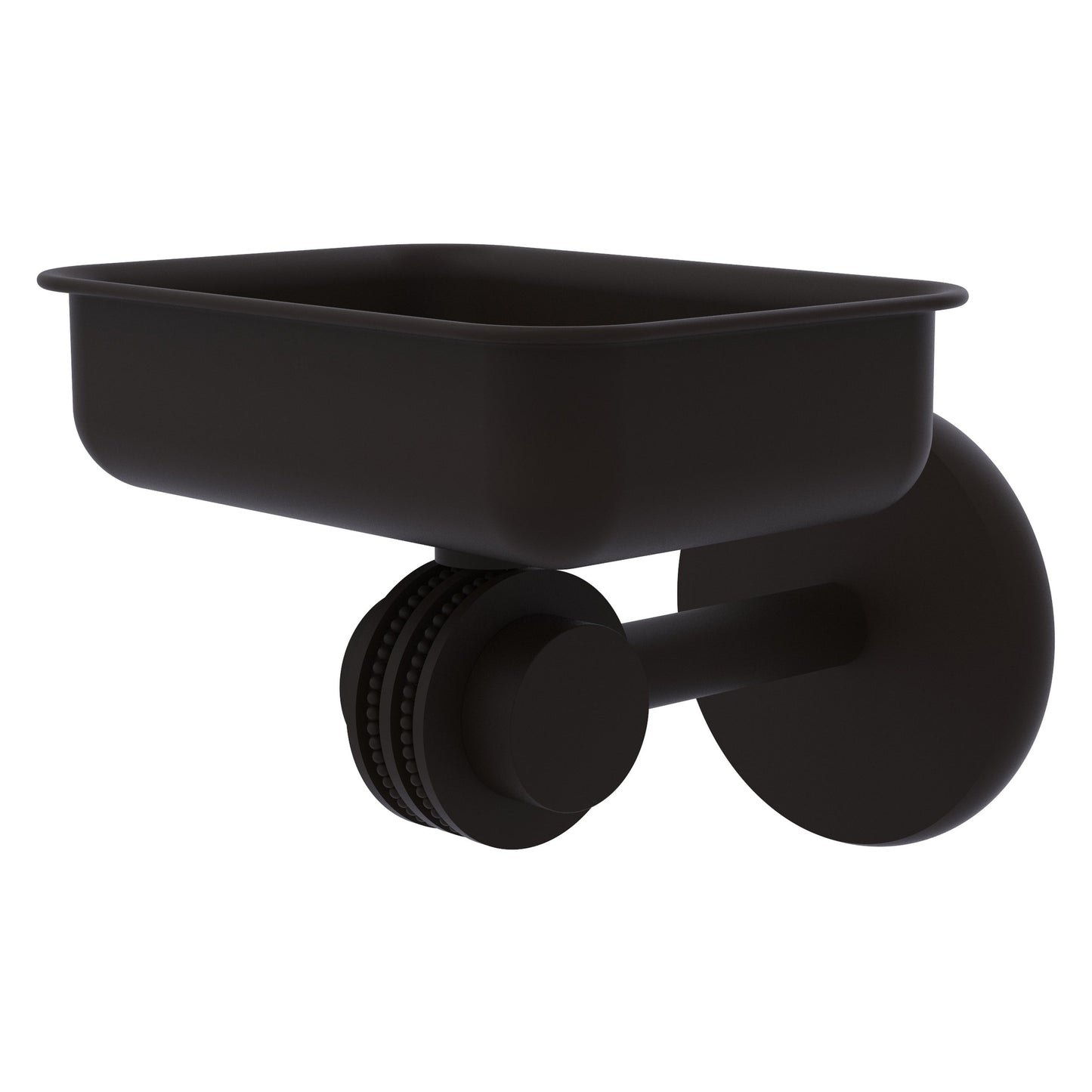 Allied Brass Satellite Orbit Two 4.5" x 3.5" Oil Rubbed Bronze Solid Brass Wall-Mounted Soap Dish With Dotted Accents