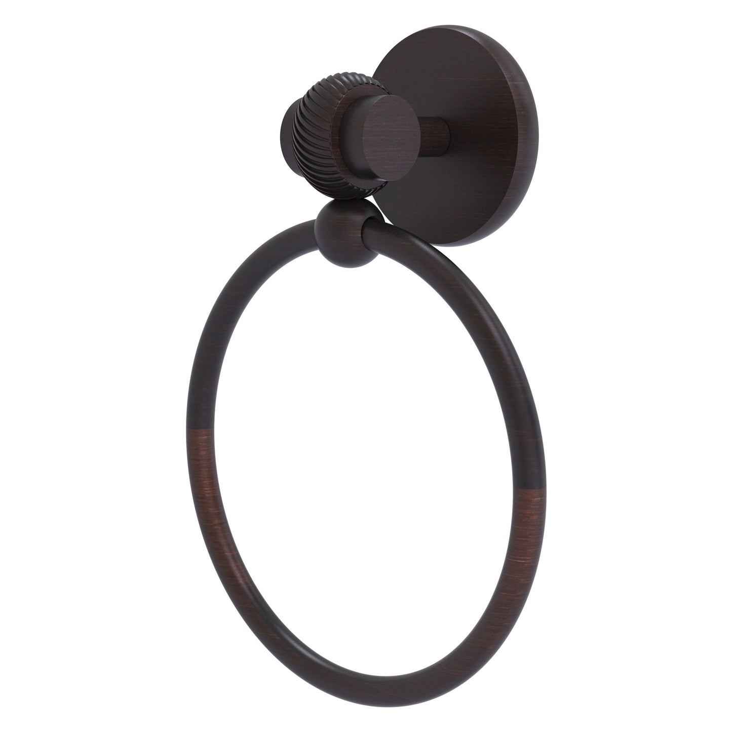 Allied Brass Satellite Orbit Two 6" x 3.5" Venetian Bronze Solid Brass Towel Ring With Twist Accent