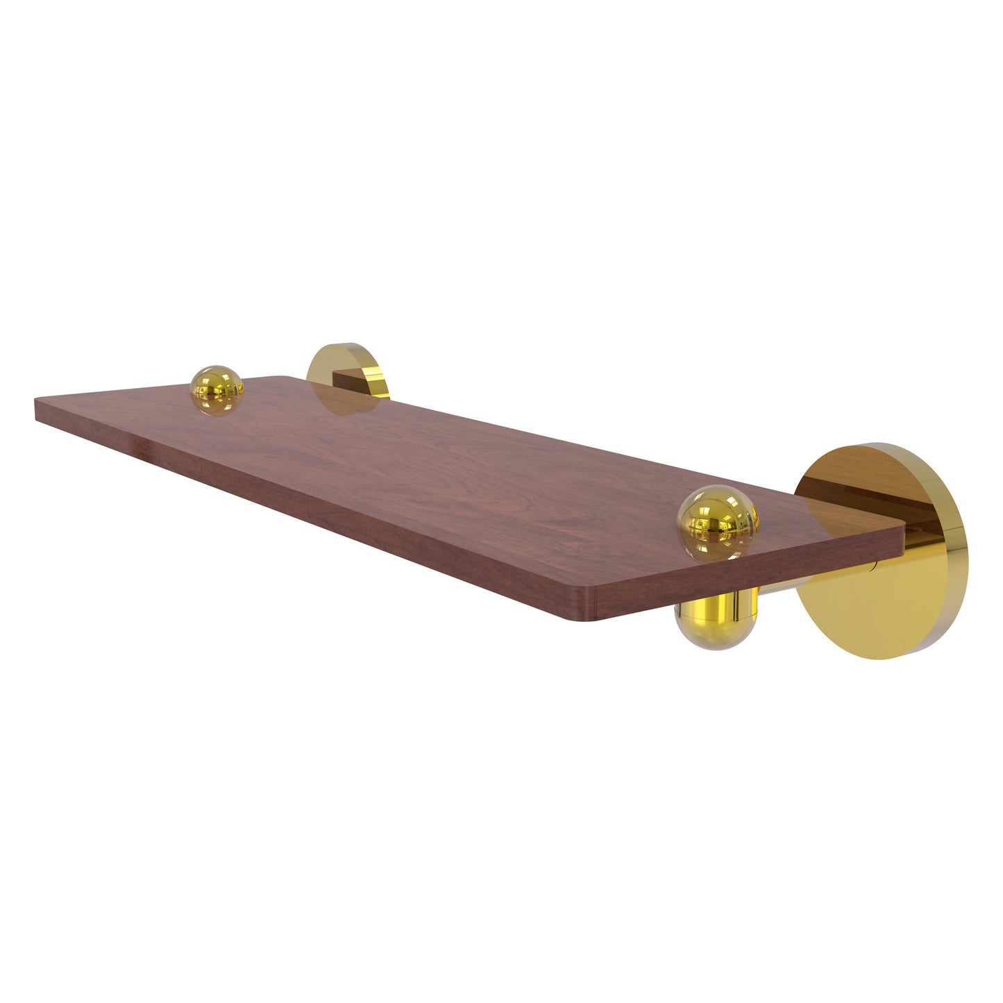 Allied Brass TA-1-16-IRW-PB Tango 16" Polished Brass Ironwood Shelf
