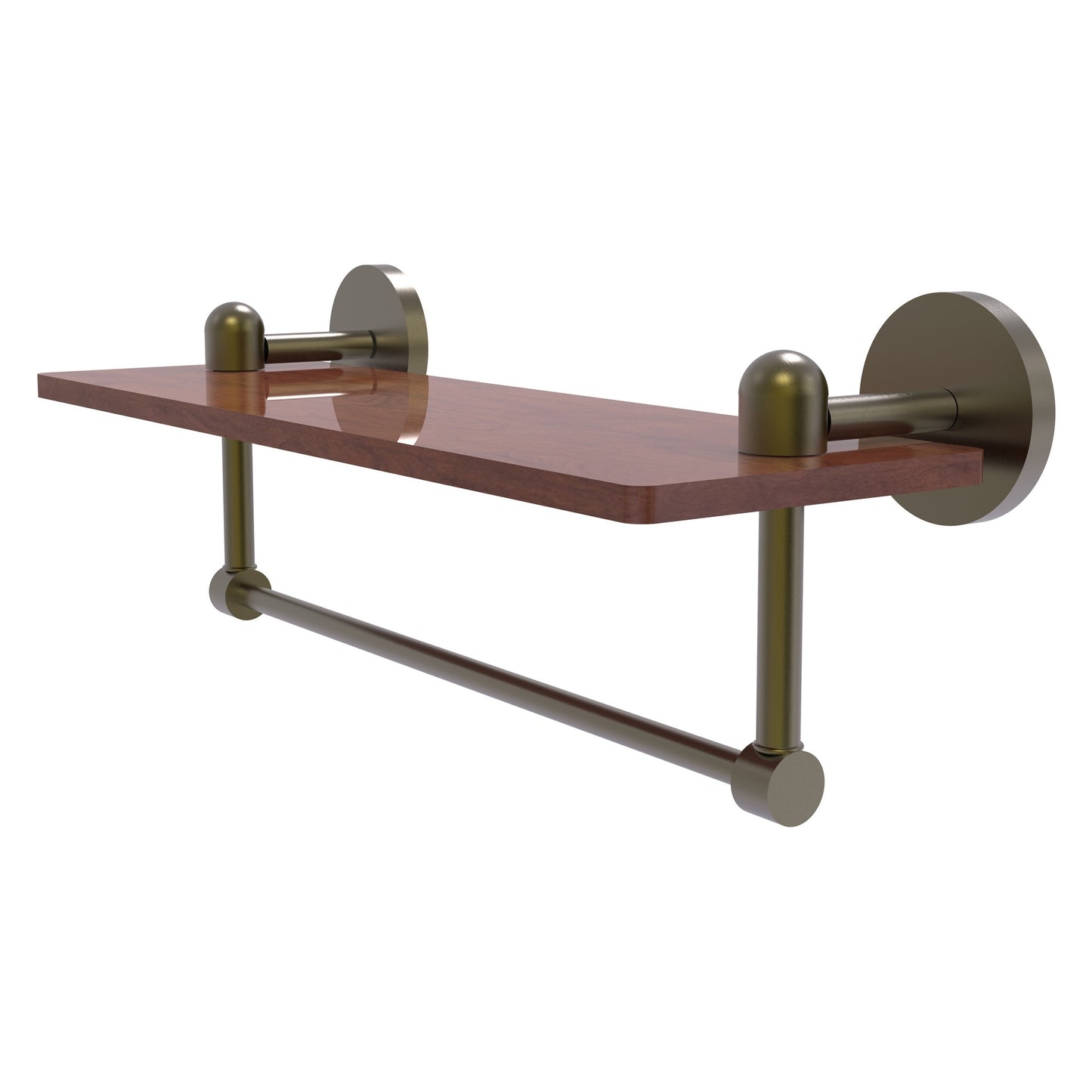 Allied Brass TA-1TB-16-IRW-ABR Tango 16" Antique Brass Ironwood Shelf