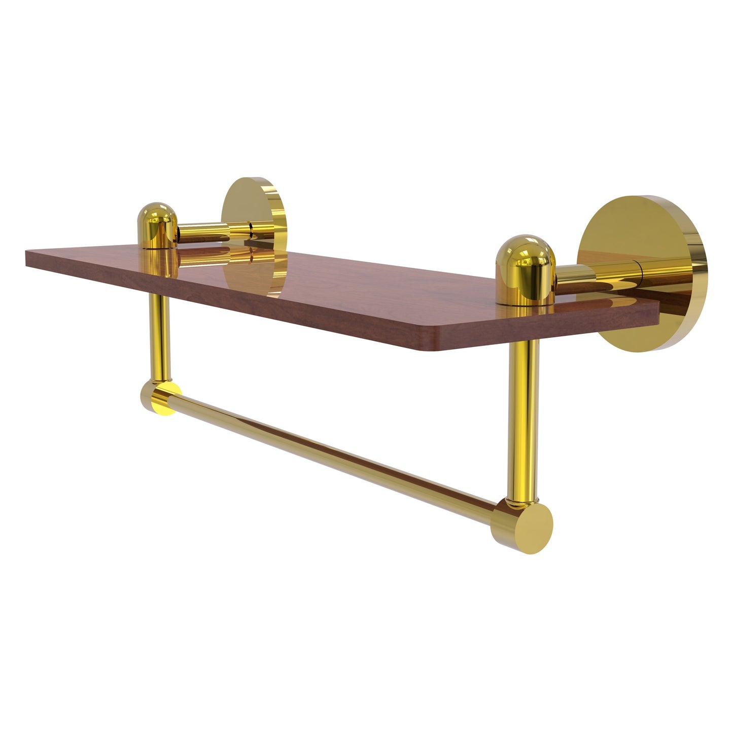 Allied Brass TA-1TB-16-IRW-PB Tango 16" Polished Brass Ironwood Shelf