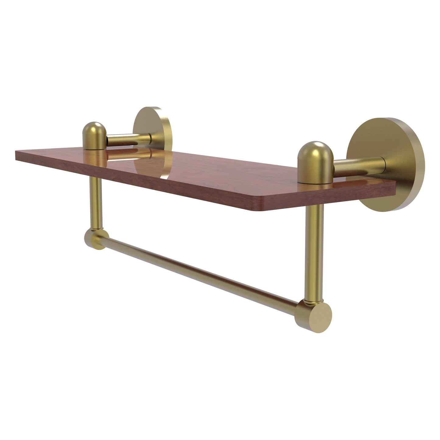 Allied Brass TA-1TB-16-IRW-SBR Tango 16" Satin Brass Ironwood Shelf