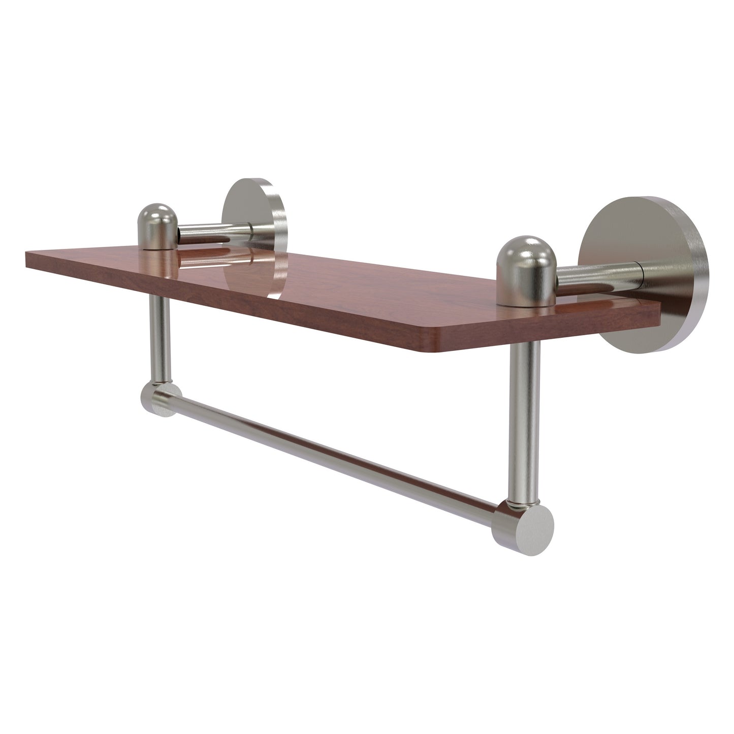 Allied Brass TA-1TB-16-IRW-SN Tango 16" Satin Nickel Ironwood Shelf