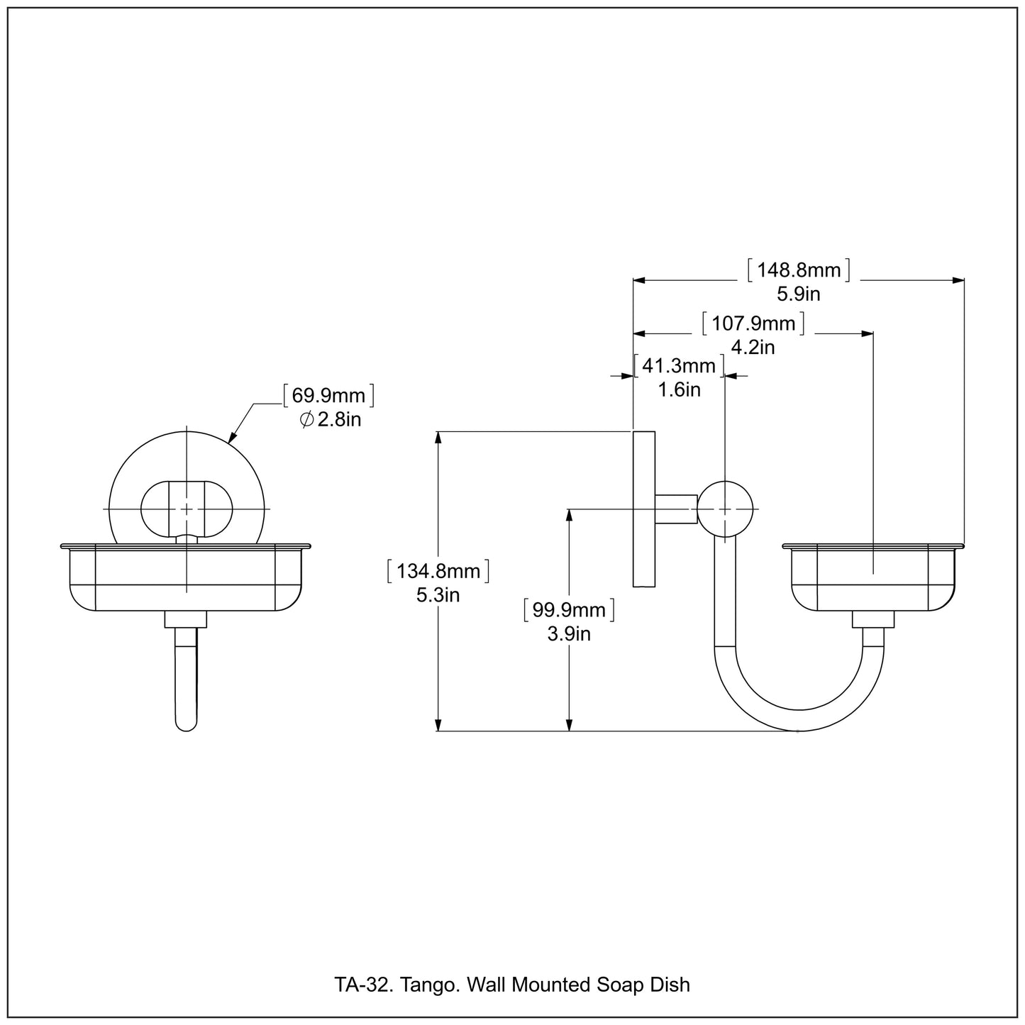 Allied Brass TA-32-WHM Tango Matte White Wall Mounted Soap Dish
