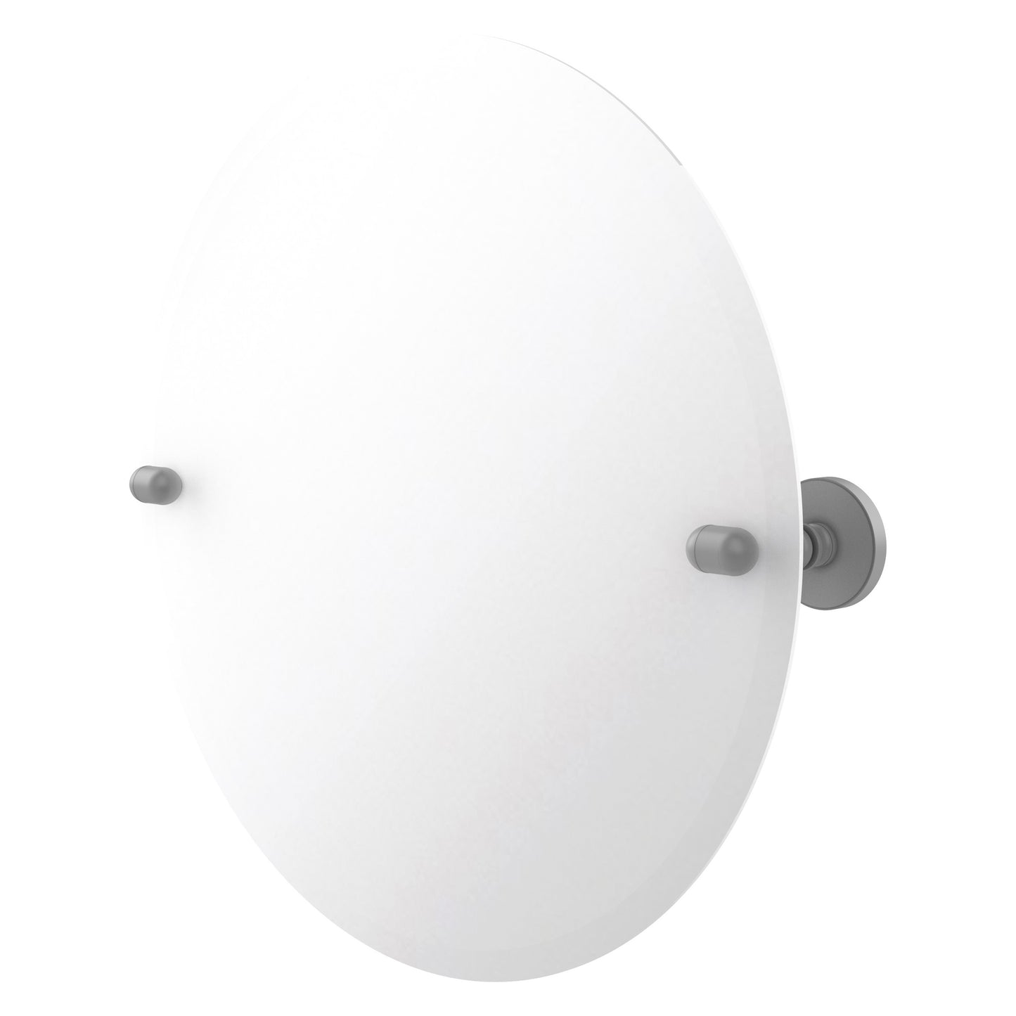 Allied Brass TA-90-GYM Tango Matte Gray Round Frameless Tilt Wall Mirror With Beveled Edge