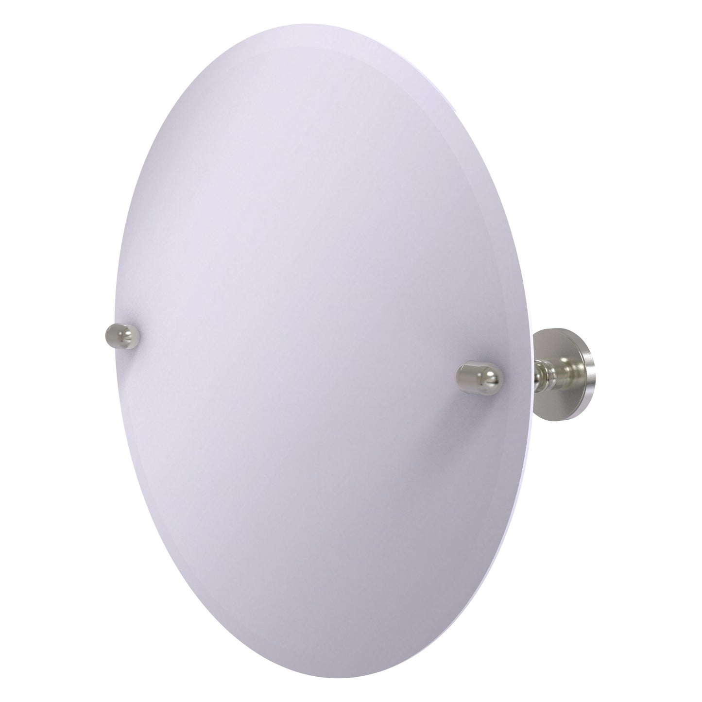 Allied Brass TA-90-SN Tango Satin Nickel Round Frameless Tilt Wall Mirror With Beveled Edge
