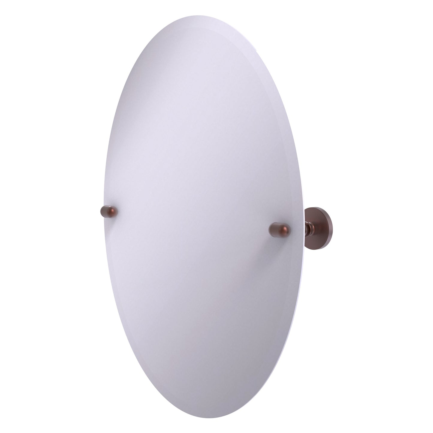 Allied Brass TA-91-CA Tango Antique Copper Oval Frameless Tilt Wall Mirror With Beveled Edge