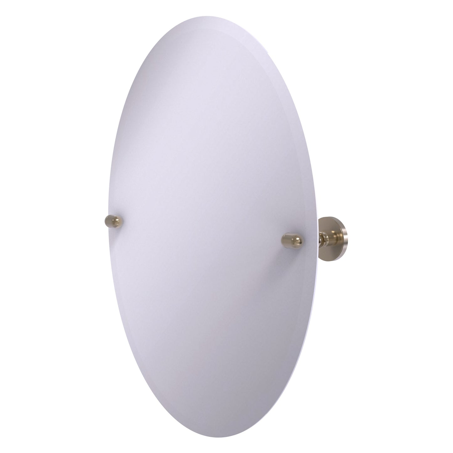 Allied Brass TA-91-PEW Tango Antique Pewter Oval Frameless Tilt Wall Mirror With Beveled Edge