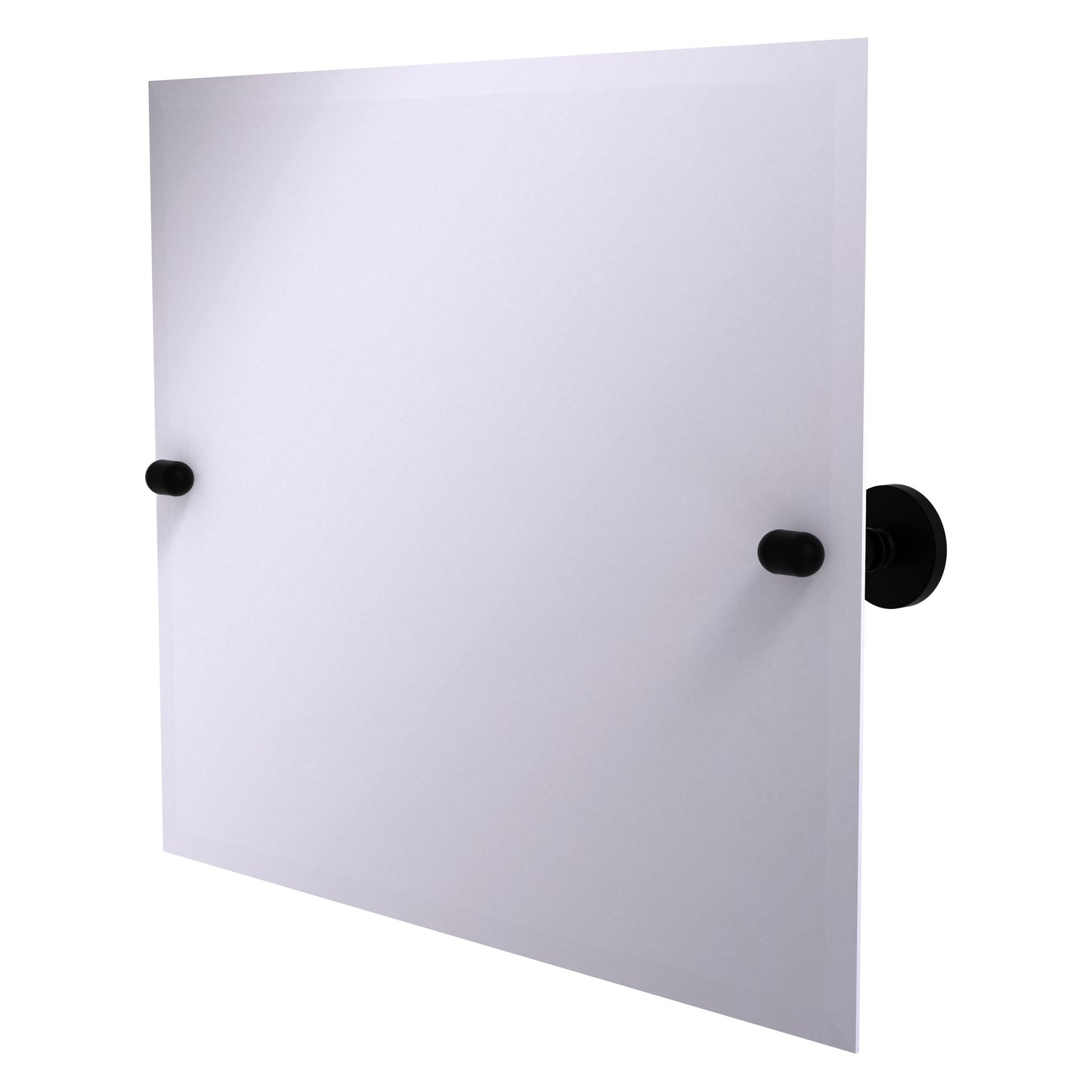 Allied Brass TA-93-BKM Tango Matte Black Rectangular Landscape Frameless Tilt Wall Mirror With Beveled Edge