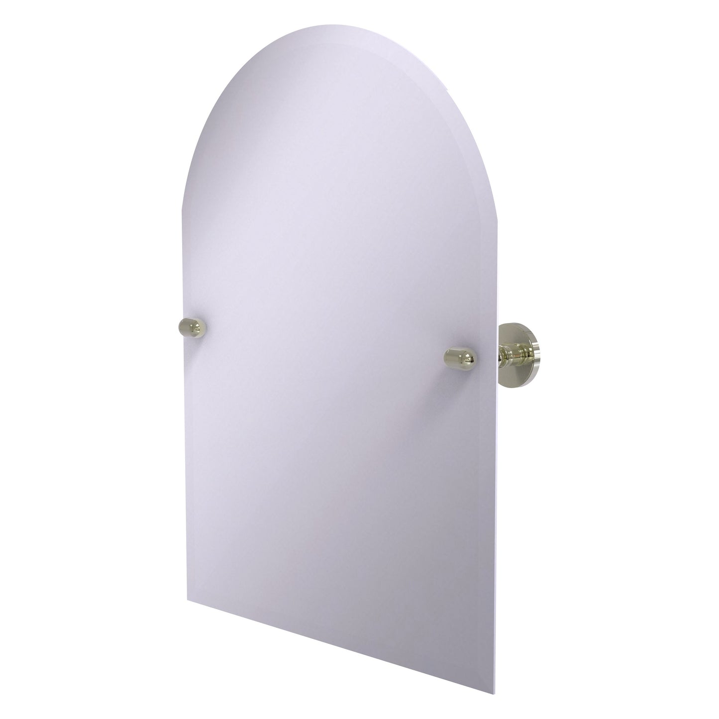 Allied Brass TA-94-PNI Tango Polished Nickel Arched Top Tilt Wall Mirror With Beveled Edge