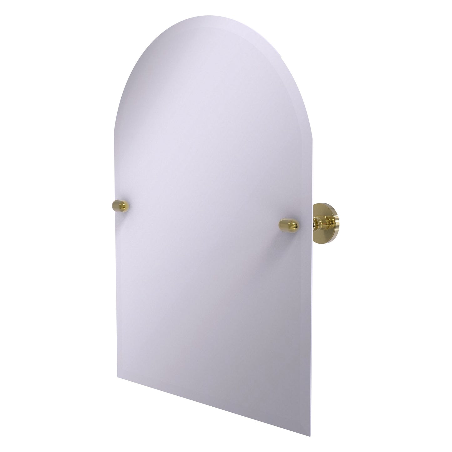 Allied Brass TA-94-UNL Tango Unlacquered Brass Arched Top Tilt Wall Mirror With Beveled Edge