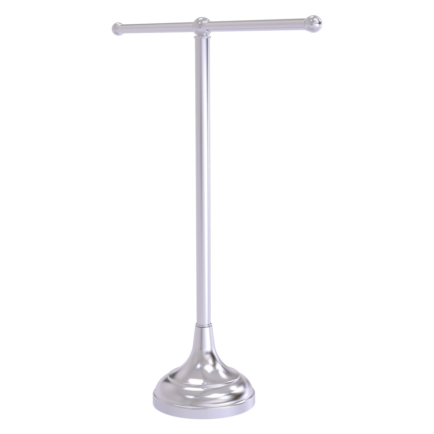 Allied Brass TB-10-SCH 2-Arm Satin Chrome Freestanding Vanity Top Guest Towel Holder