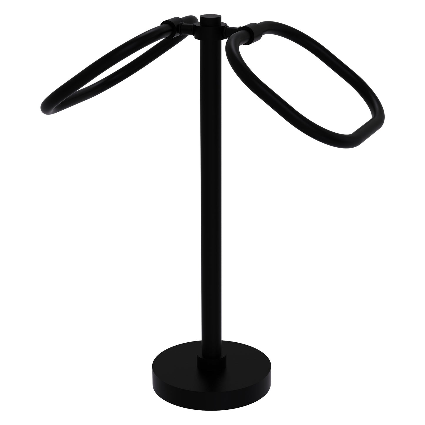 Allied Brass TB-20-BKM 2-Ring Matte Black Oval Guest Towel Holder