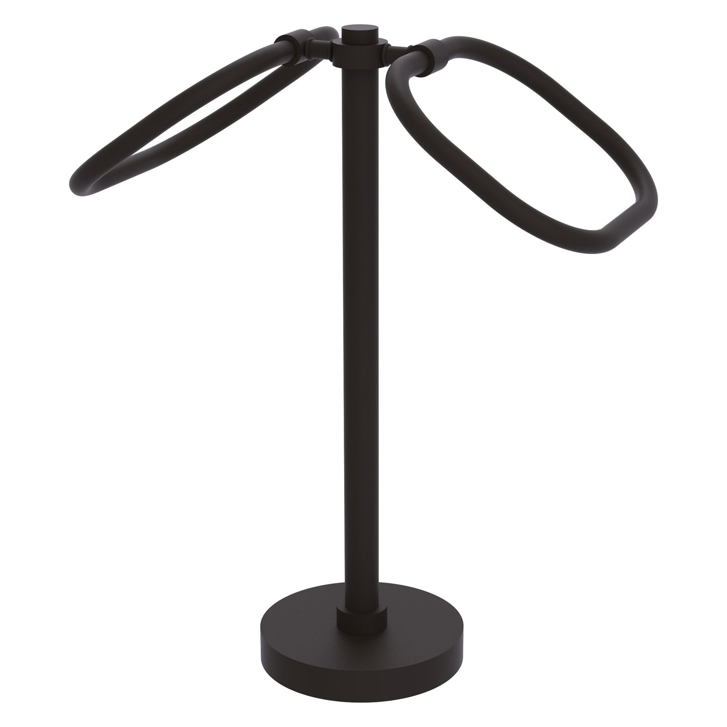 Allied Brass TB-20-ORB 2-Ring Oil Rubbed Bronze Oval Guest Towel Holder