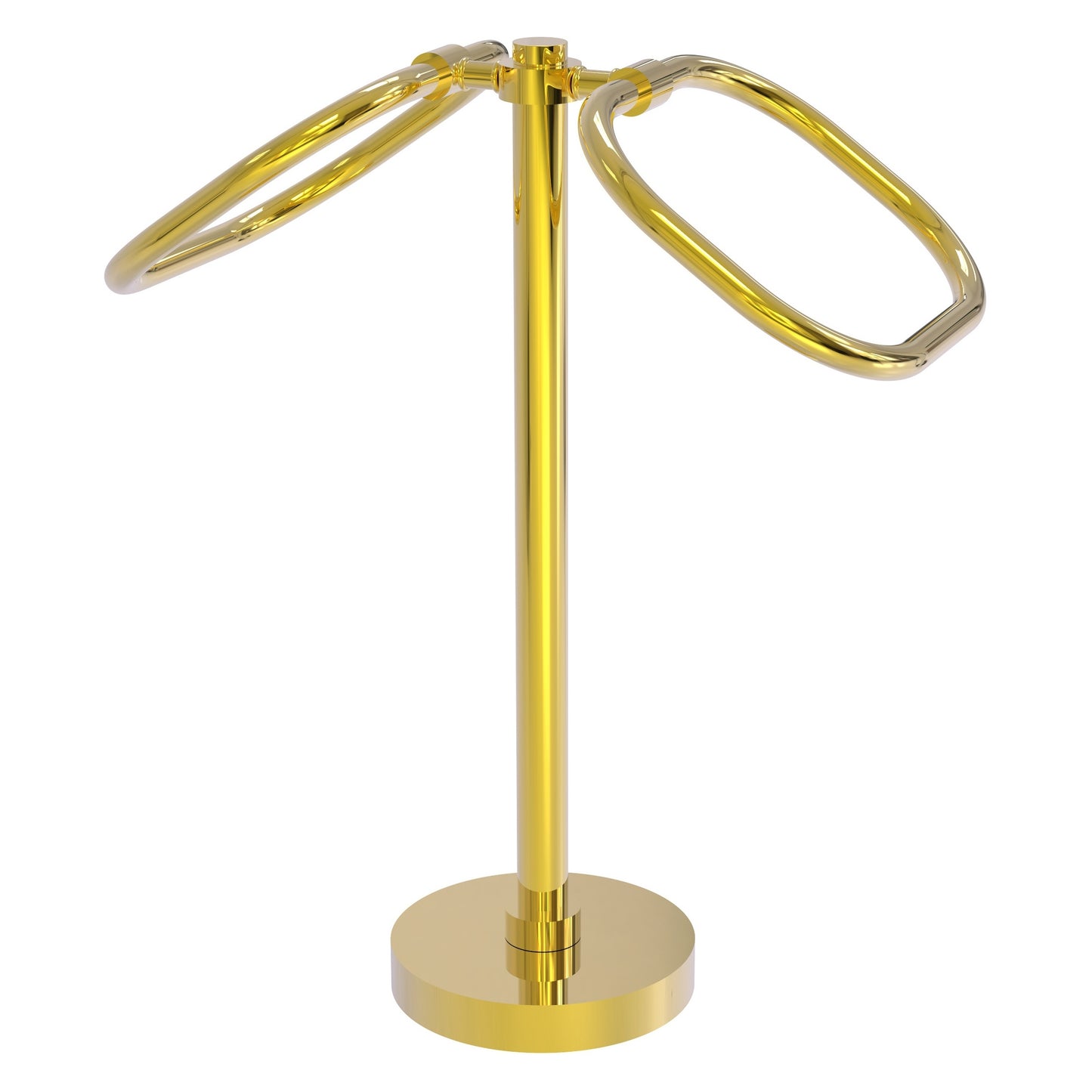 Allied Brass TB-20-PB 2-Ring Polished Brass Oval Guest Towel Holder