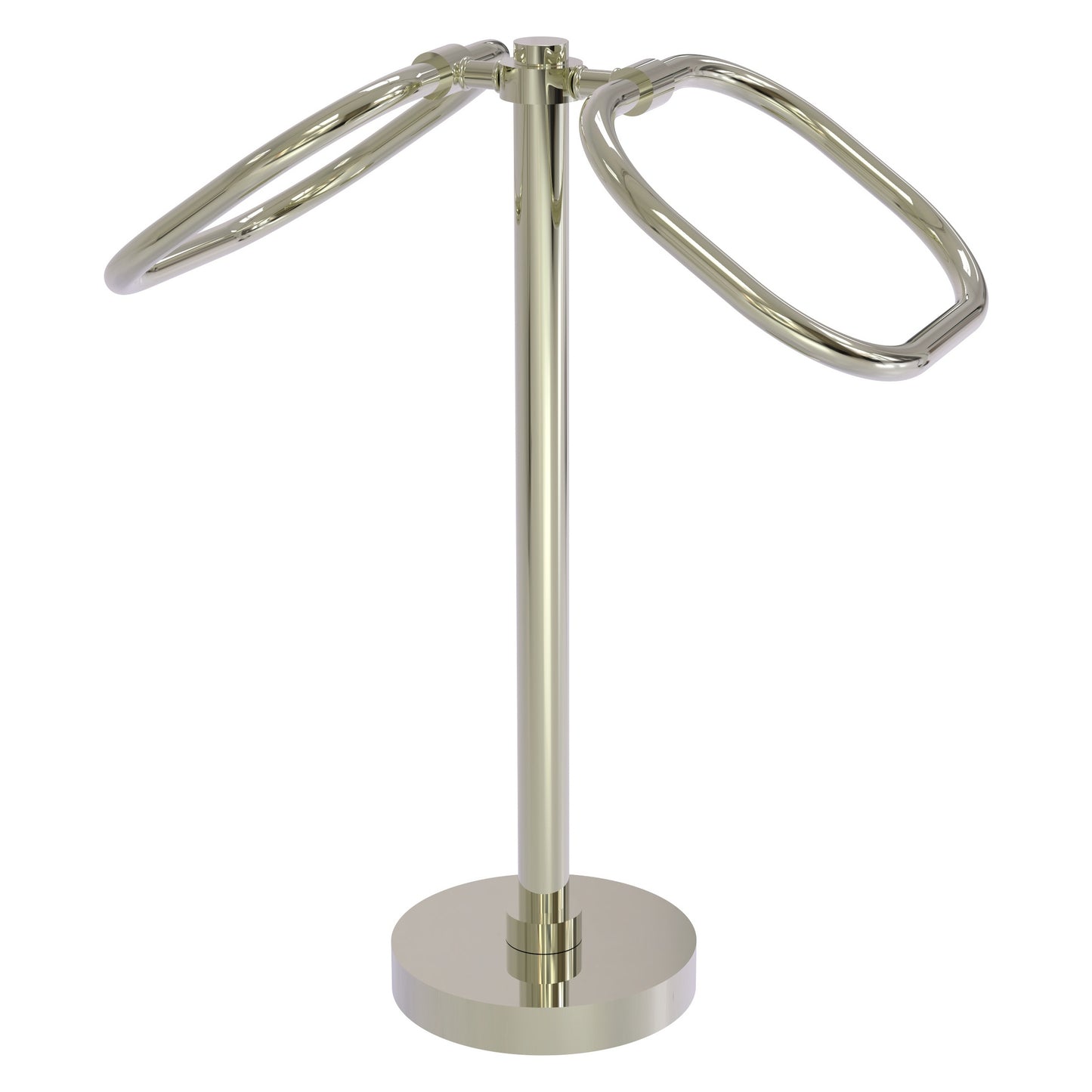 Allied Brass TB-20-PNI 2-Ring Polished Nickel Oval Guest Towel Holder