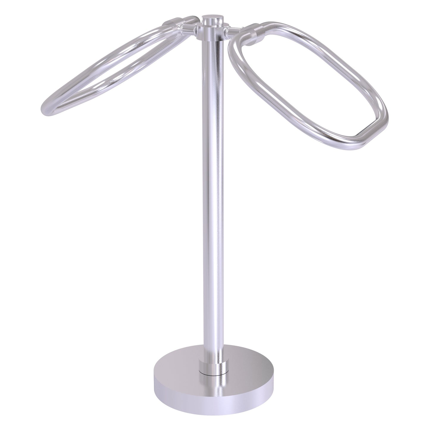 Allied Brass TB-20-SCH 2-Ring Satin Chrome Oval Guest Towel Holder