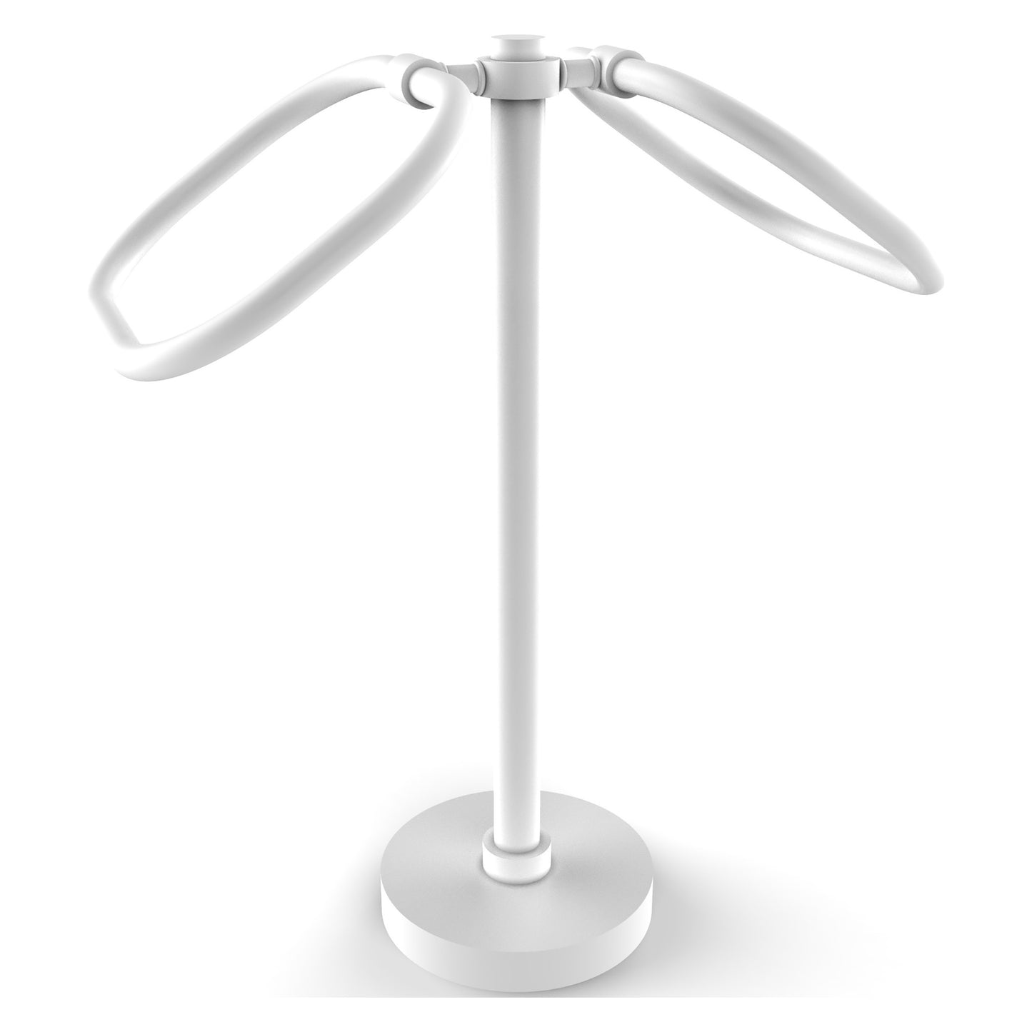 Allied Brass TB-20-WHM 2-Ring Matte White Oval Guest Towel Holder