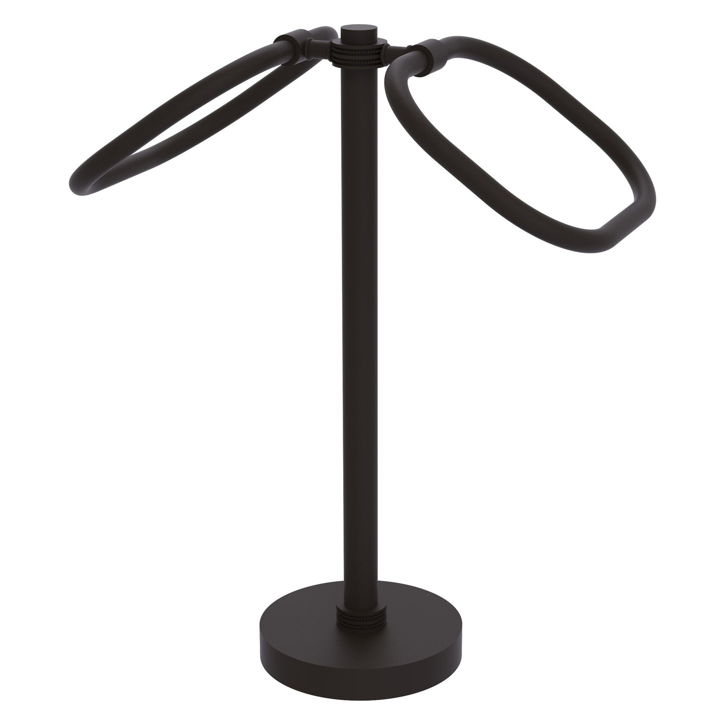 Allied Brass TB-20D-ORB 2-Ring Oil Rubbed Bronze Oval Guest Towel Holder