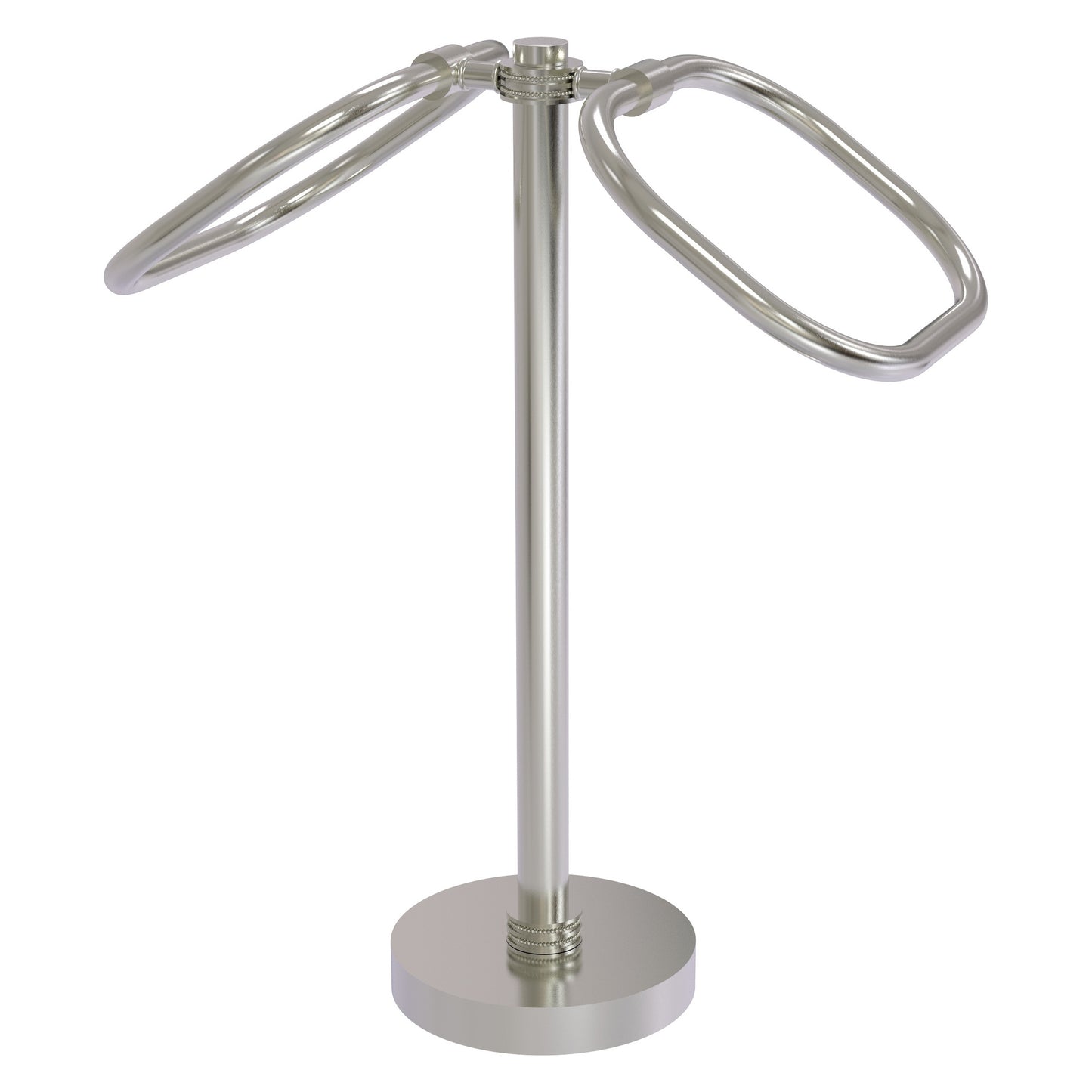 Allied Brass TB-20D-SN 2-Ring Satin Nickel Oval Guest Towel Holder