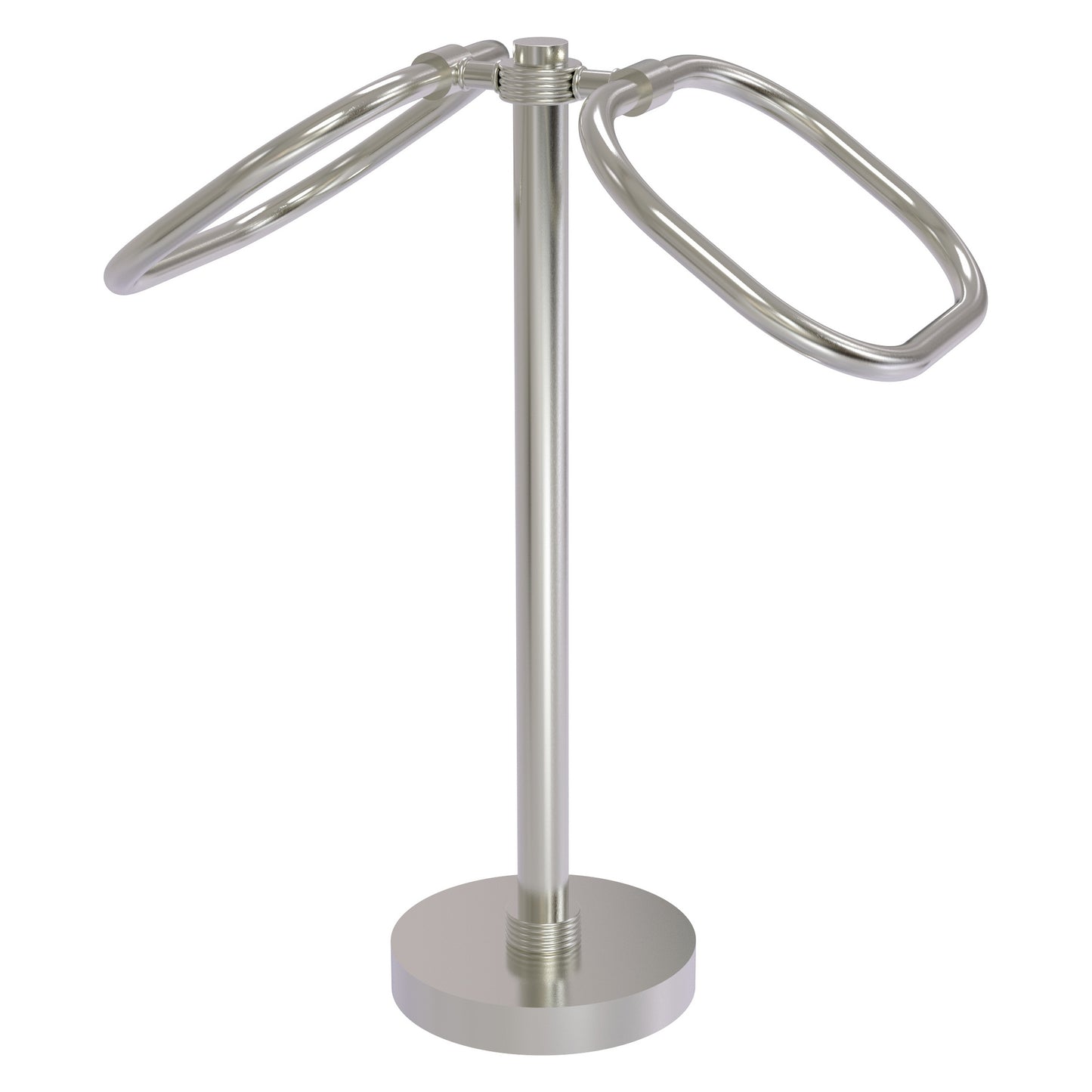 Allied Brass TB-20G-SN 2-Ring Satin Nickel Oval Guest Towel Holder