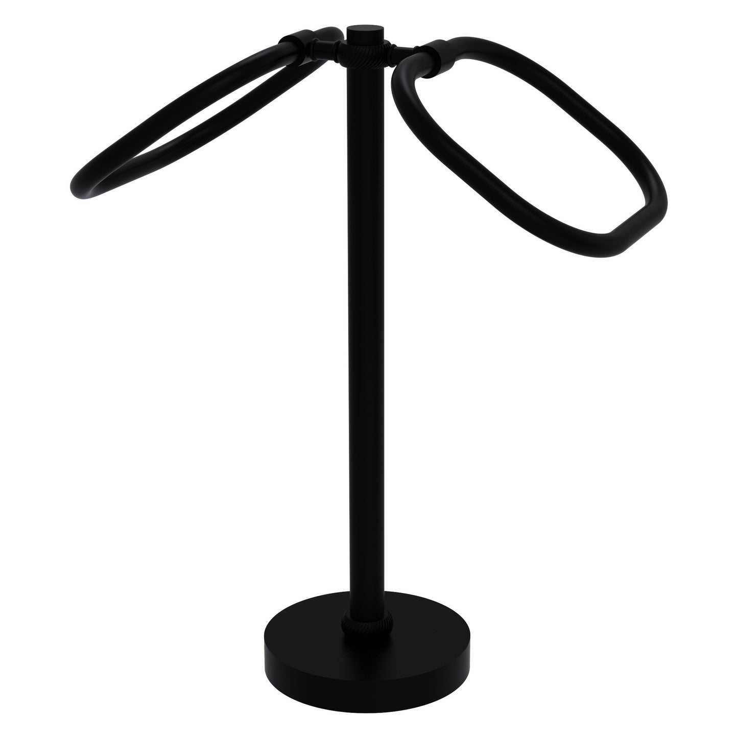 Allied Brass TB-20T-BKM 2-Ring Matte Black Oval Guest Towel Holder