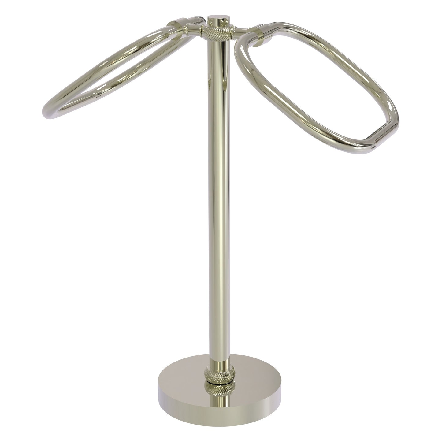 Allied Brass TB-20T-PNI 2-Ring Polished Nickel Oval Guest Towel Holder