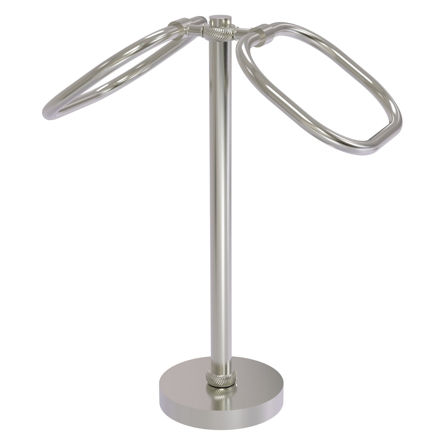 Allied Brass TB-20T-SN 2-Ring Satin Nickel Oval Guest Towel Holder