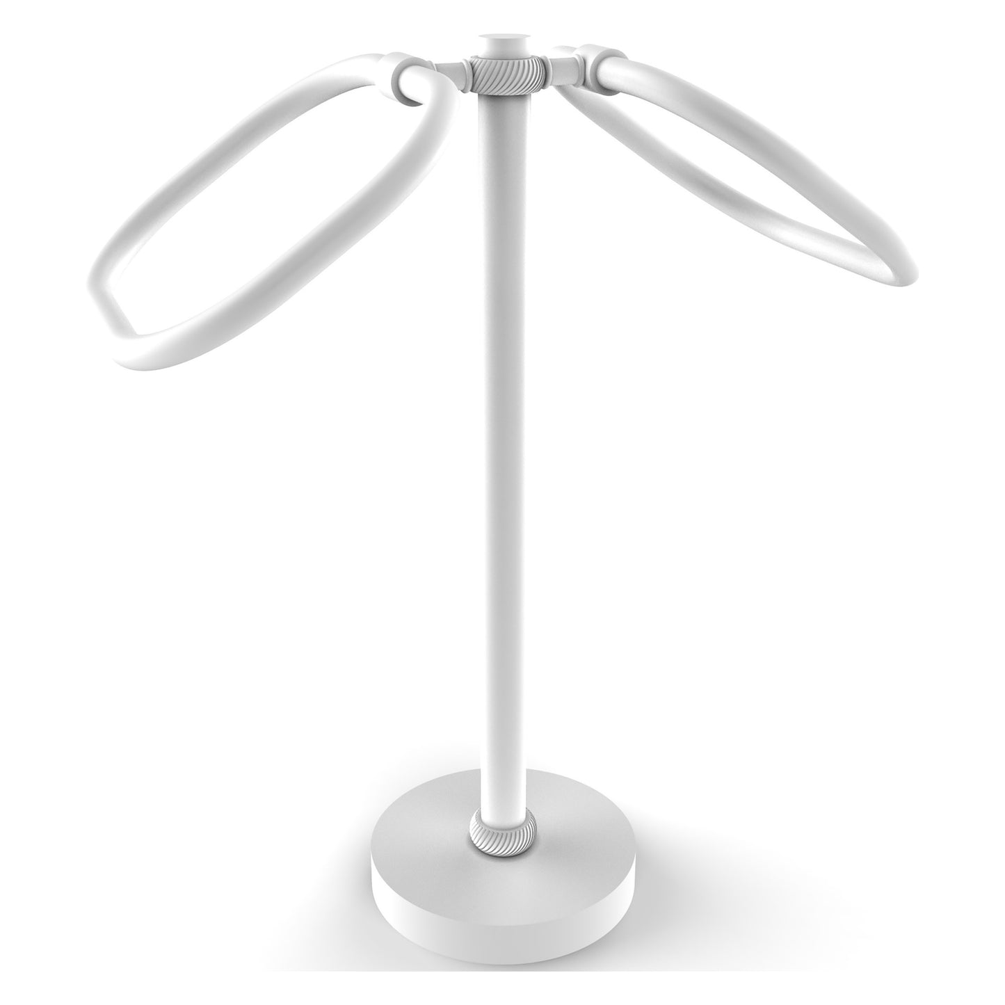 Allied Brass TB-20T-WHM 2-Ring Matte White Oval Guest Towel Holder