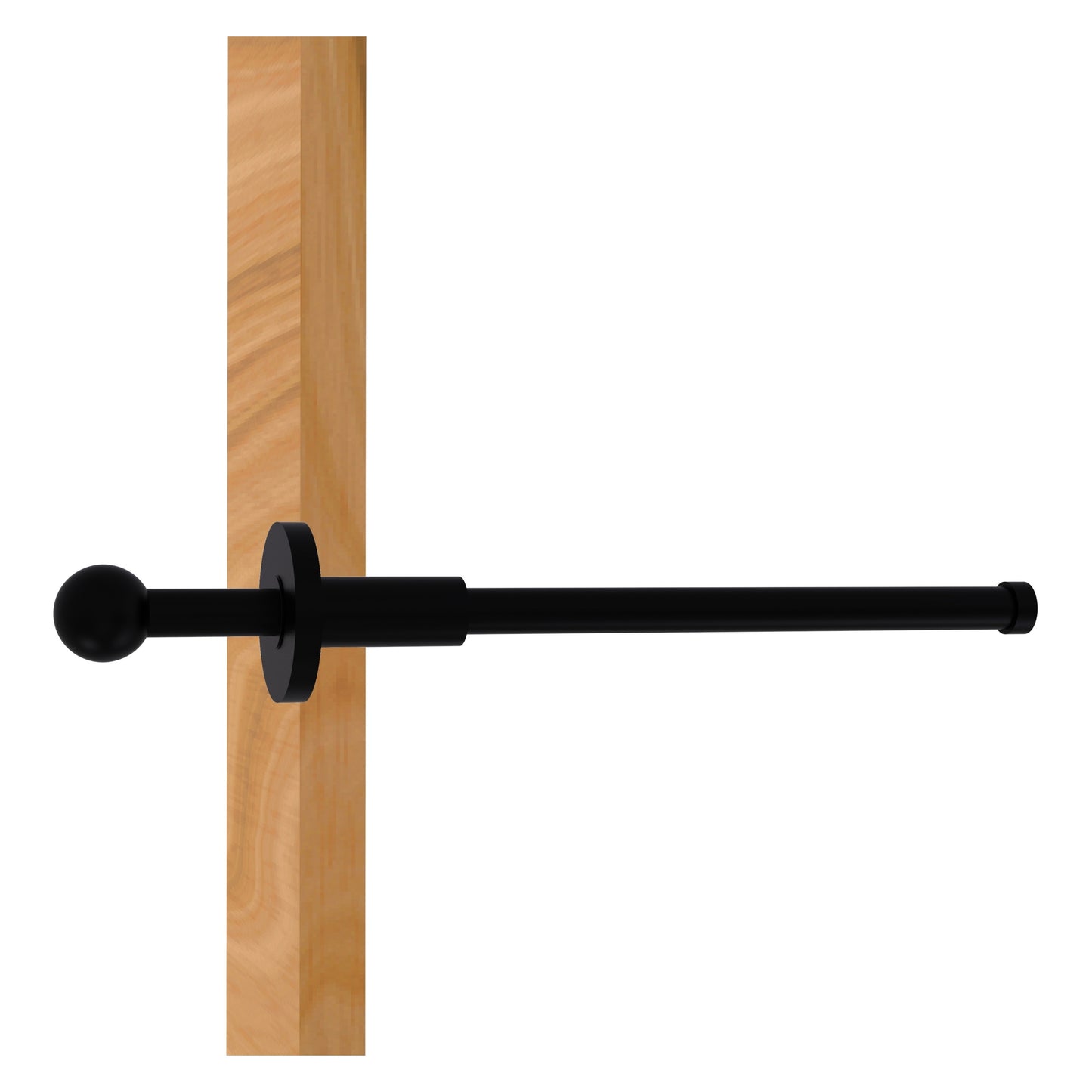 Allied Brass TD-23-BKM Matte Black Traditional Retractable Pullout Garment Rod