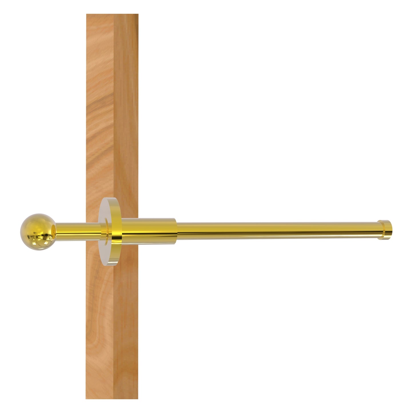 Allied Brass TD-23-PB Polished Brass Traditional Retractable Pullout Garment Rod
