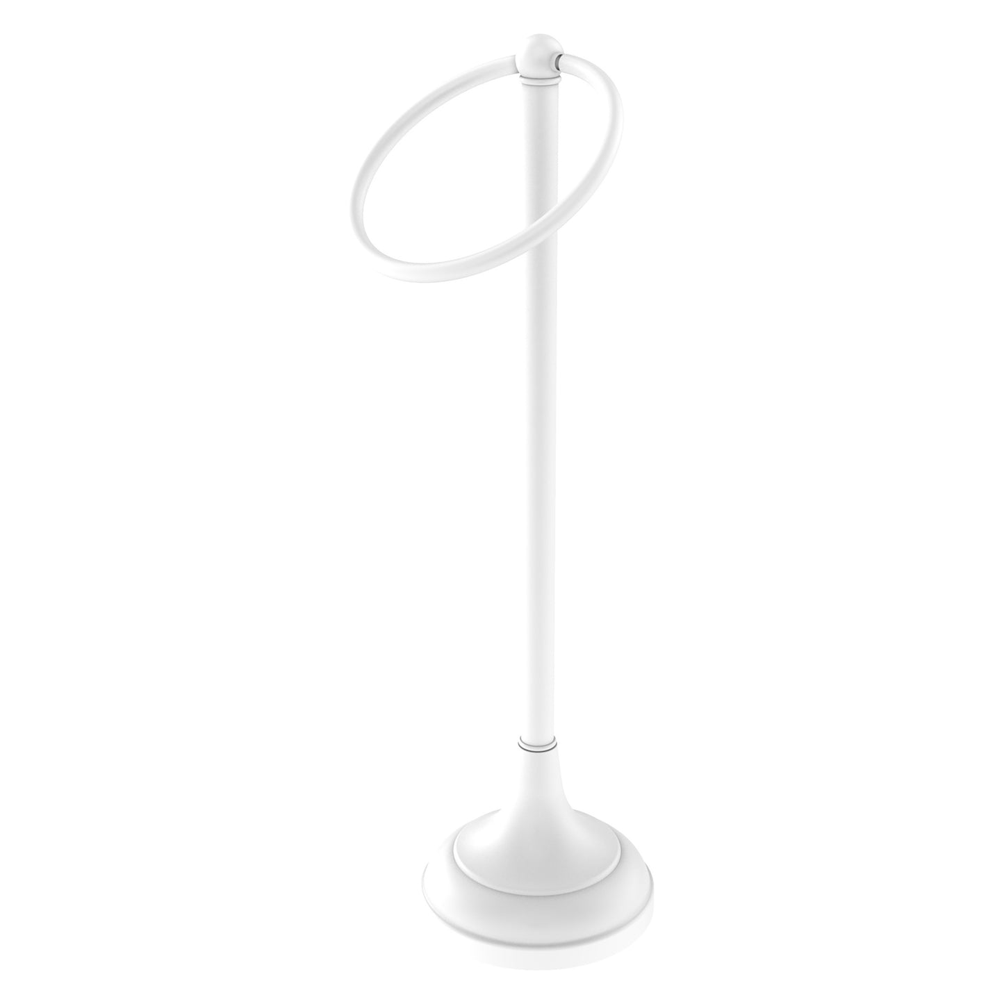 Allied Brass TR-10-WHM Tribecca 1-Ring Matte White Vanity Top Guest Towel Holder