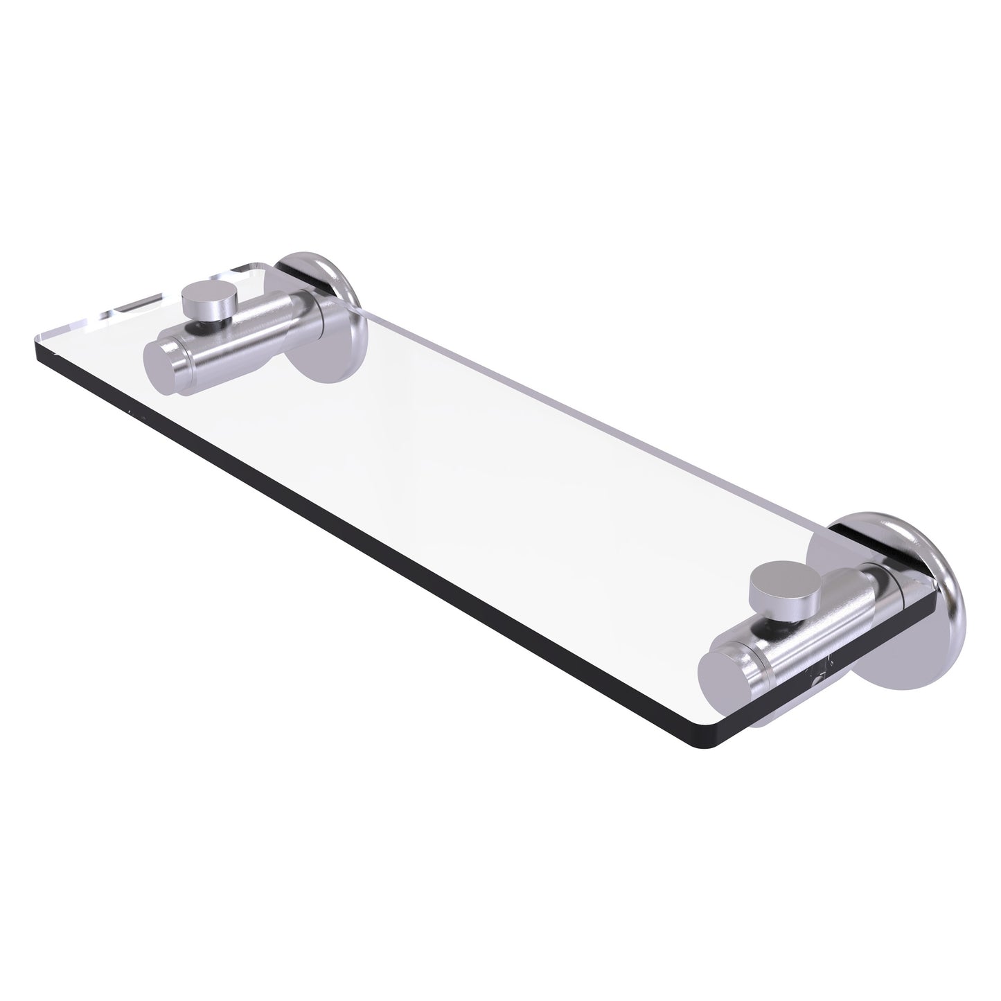 Allied Brass TR-1/16-SCH Tribecca 16" Satin Chrome Glass Vanity Shelf With Beveled Edges