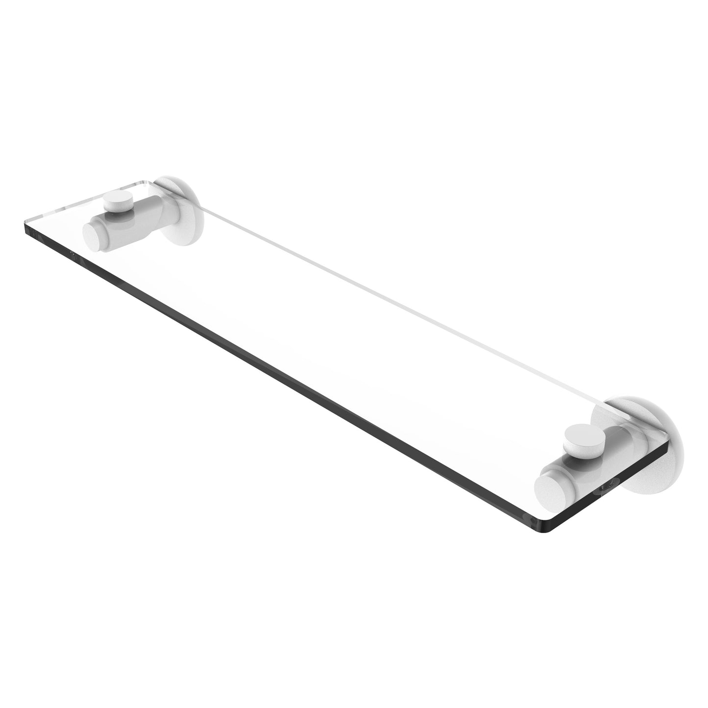 Allied Brass TR-1/16-WHM Tribecca 16" Matte White Glass Vanity Shelf With Beveled Edges