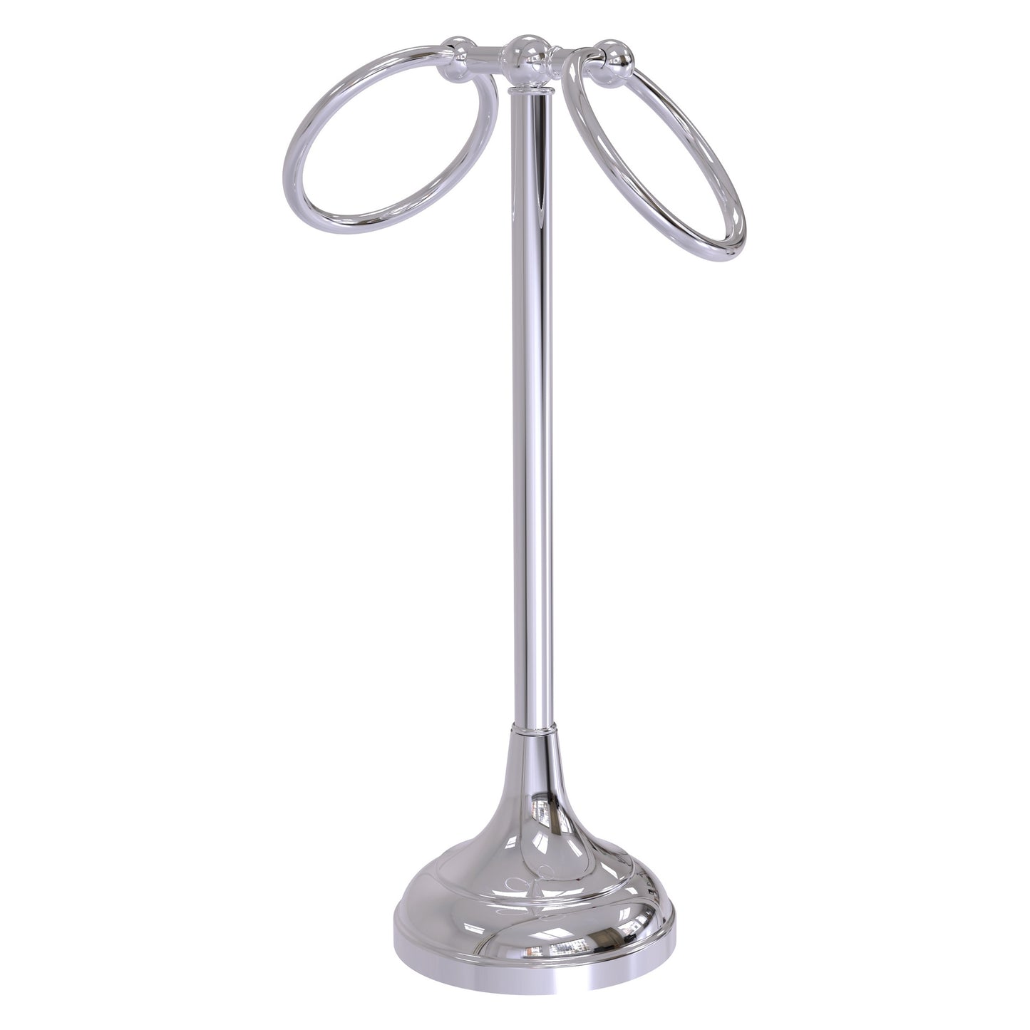 Allied Brass TR-12-PC Tribecca 2-Ring Polished Chrome Vanity Top Guest Towel Holder