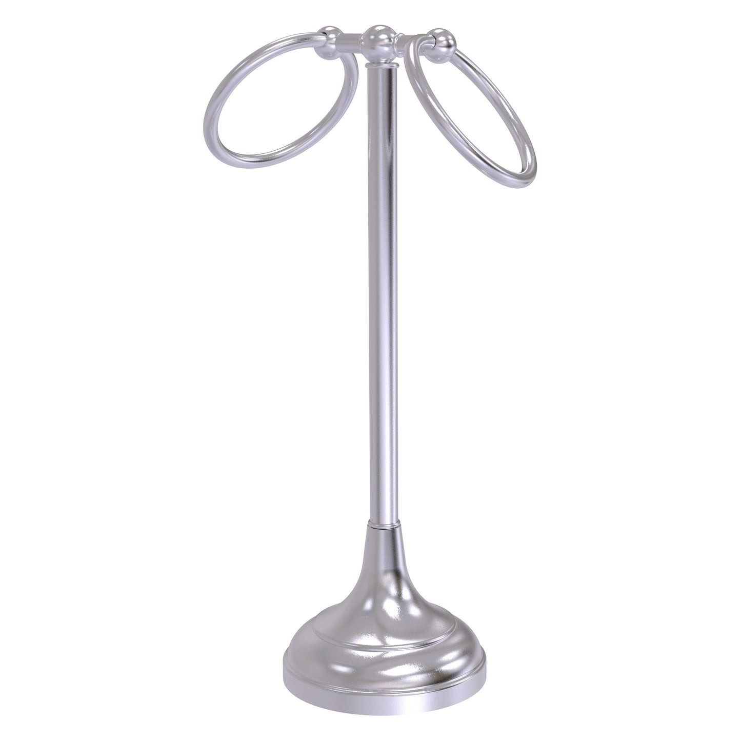 Allied Brass TR-12-SCH Tribecca 2-Ring Satin Chrome Vanity Top Guest Towel Holder