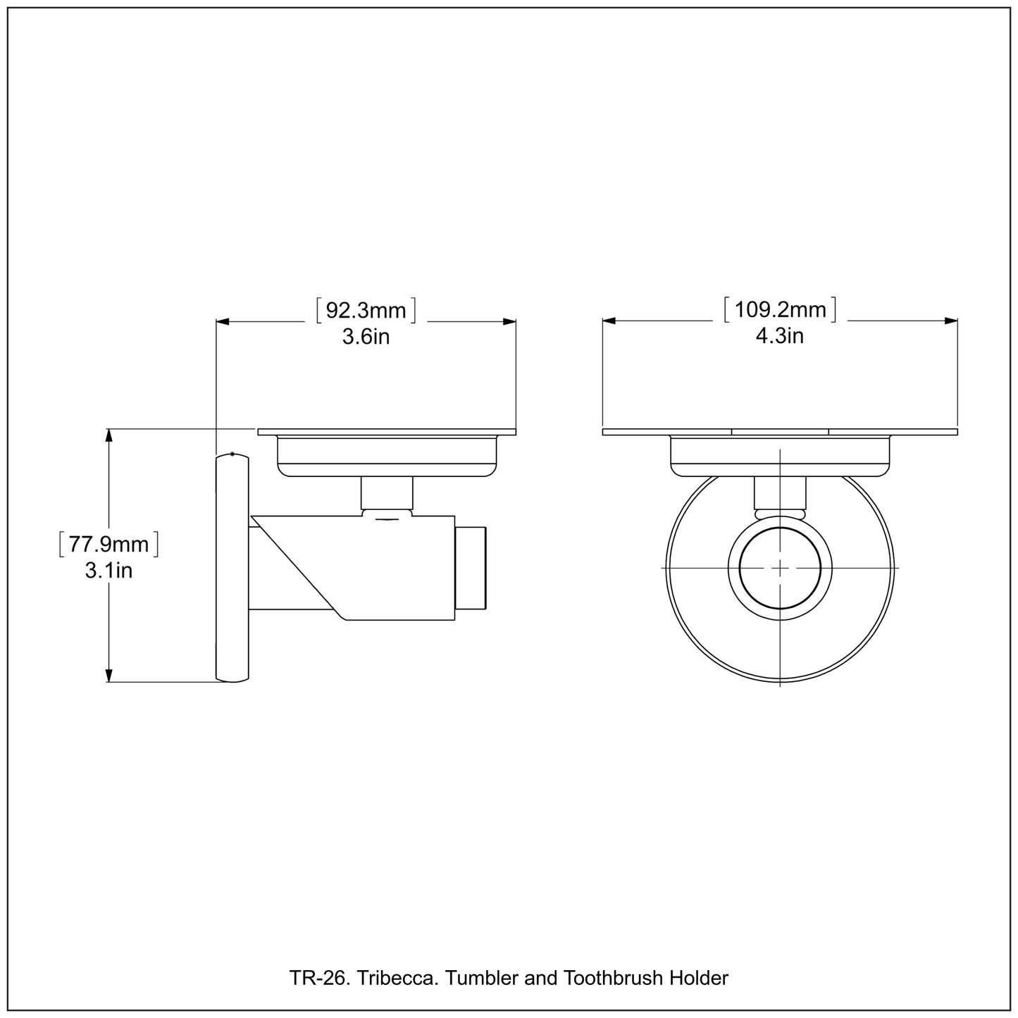 Allied Brass TR-26-ORB Tribecca Oil Rubbed Bronze Tumbler and Toothbrush Holder