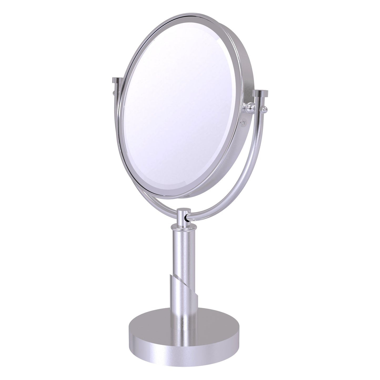 Allied Brass TR-4/2X-SCH Tribecca 8" Satin Chrome Vanity Top Make-Up Mirror With 2X Magnification