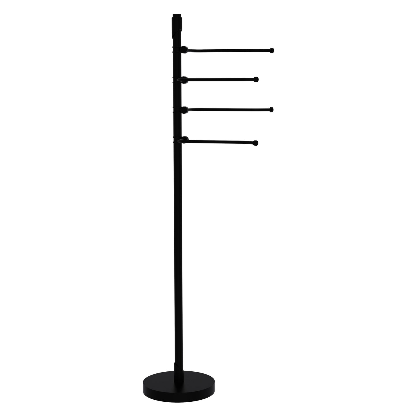 Allied Brass TR-84-BKM Tribecca 49" Matte Black 4-Pivoting Swing Arm Towel Holder