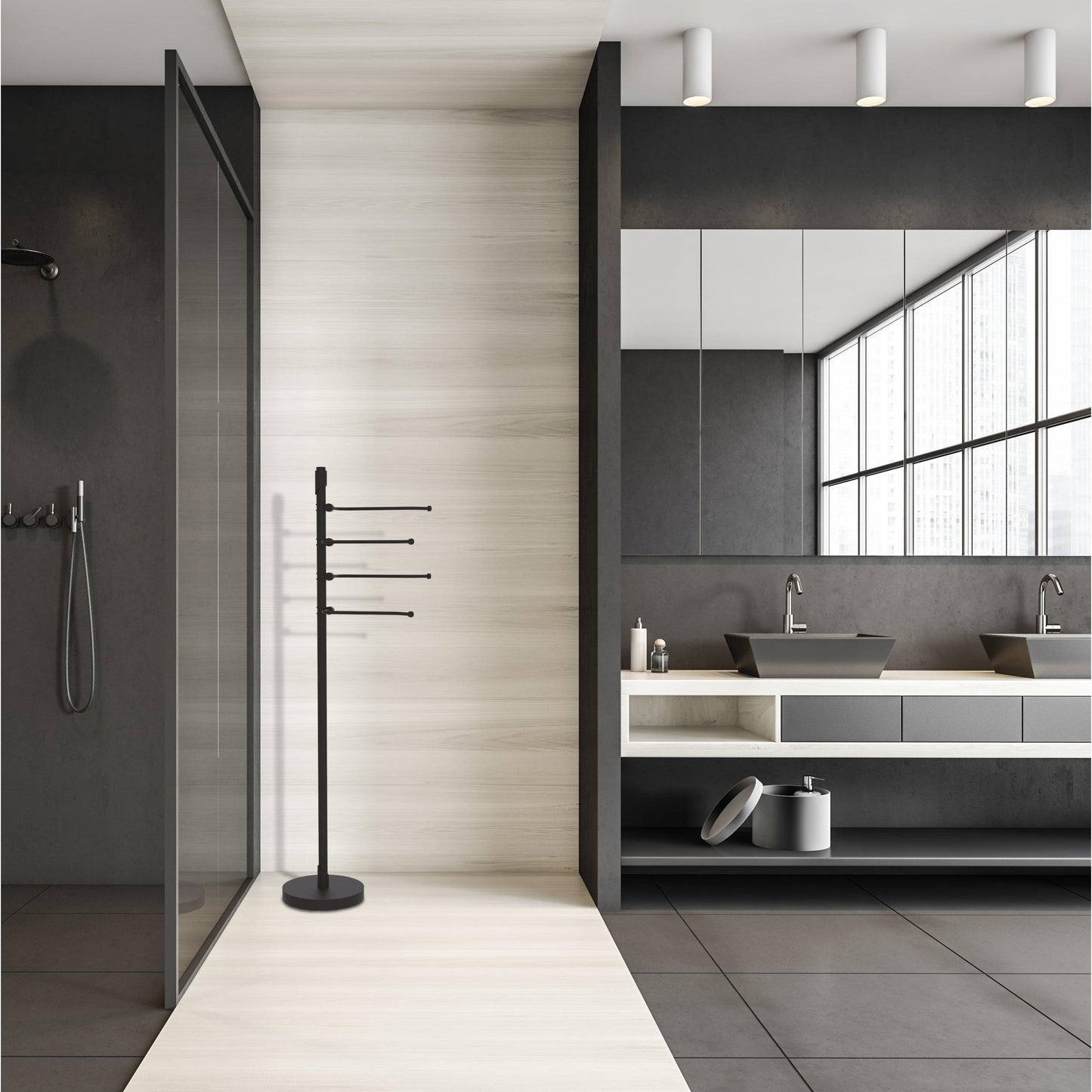 Allied Brass TR-84-ORB Tribecca 49" Oil Rubbed Bronze 4-Pivoting Swing Arm Towel Holder