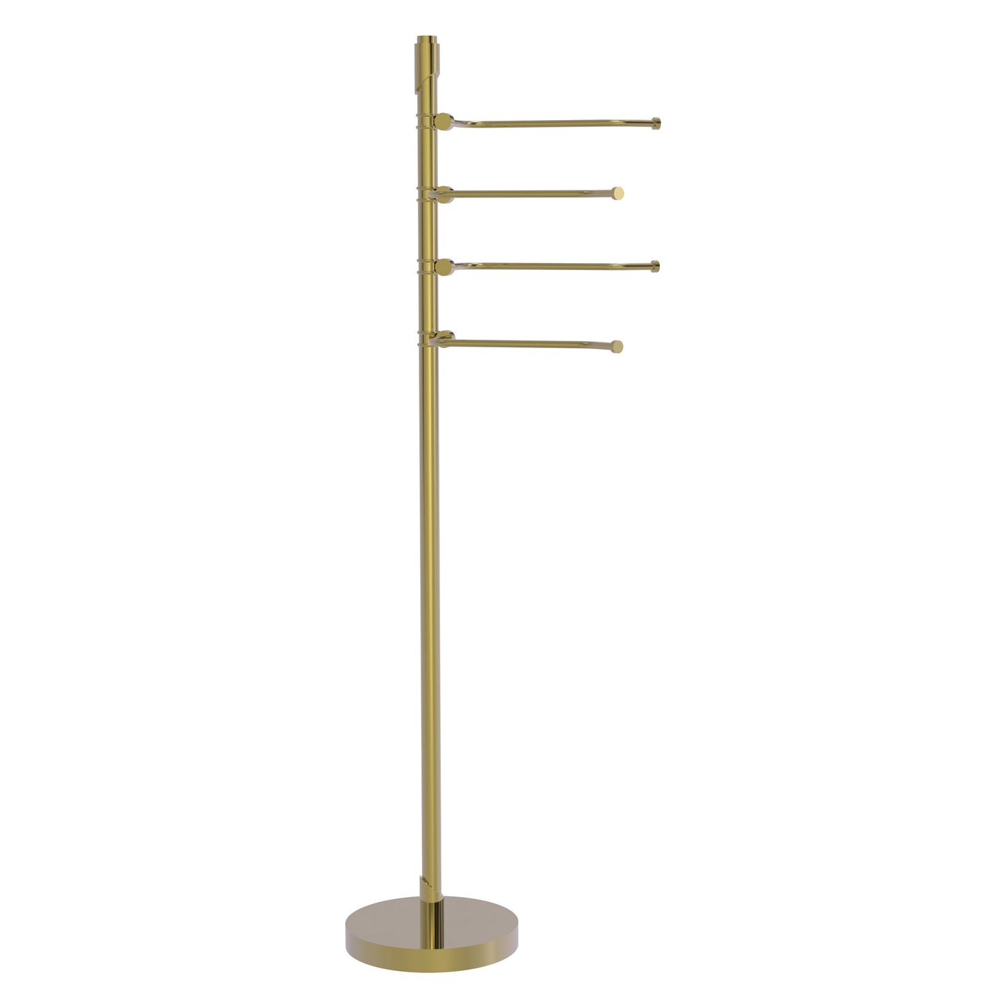 Allied Brass TR-84-UNL Tribecca 49" Unlacquered Brass 4-Pivoting Swing Arm Towel Holder