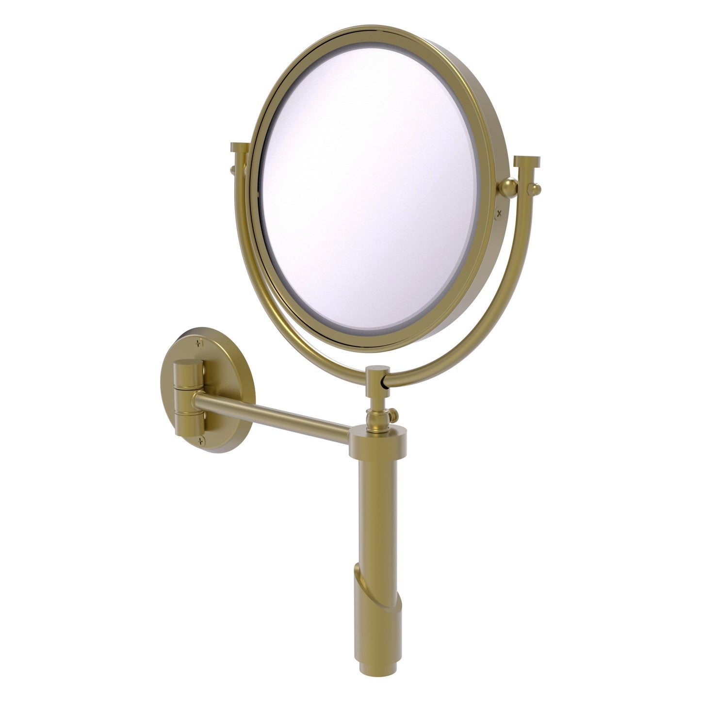 Allied Brass TRM-8/4X-SBR Tribecca 8" Satin Brass Wall Mounted Make-Up Mirror