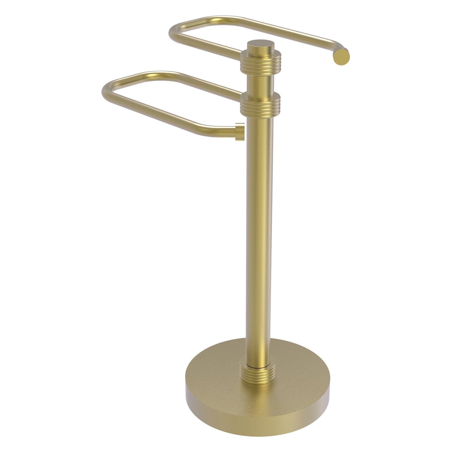 Allied Brass TS-15G-SBR 2-Arm Satin Brass Freestanding Guest Towel Holder