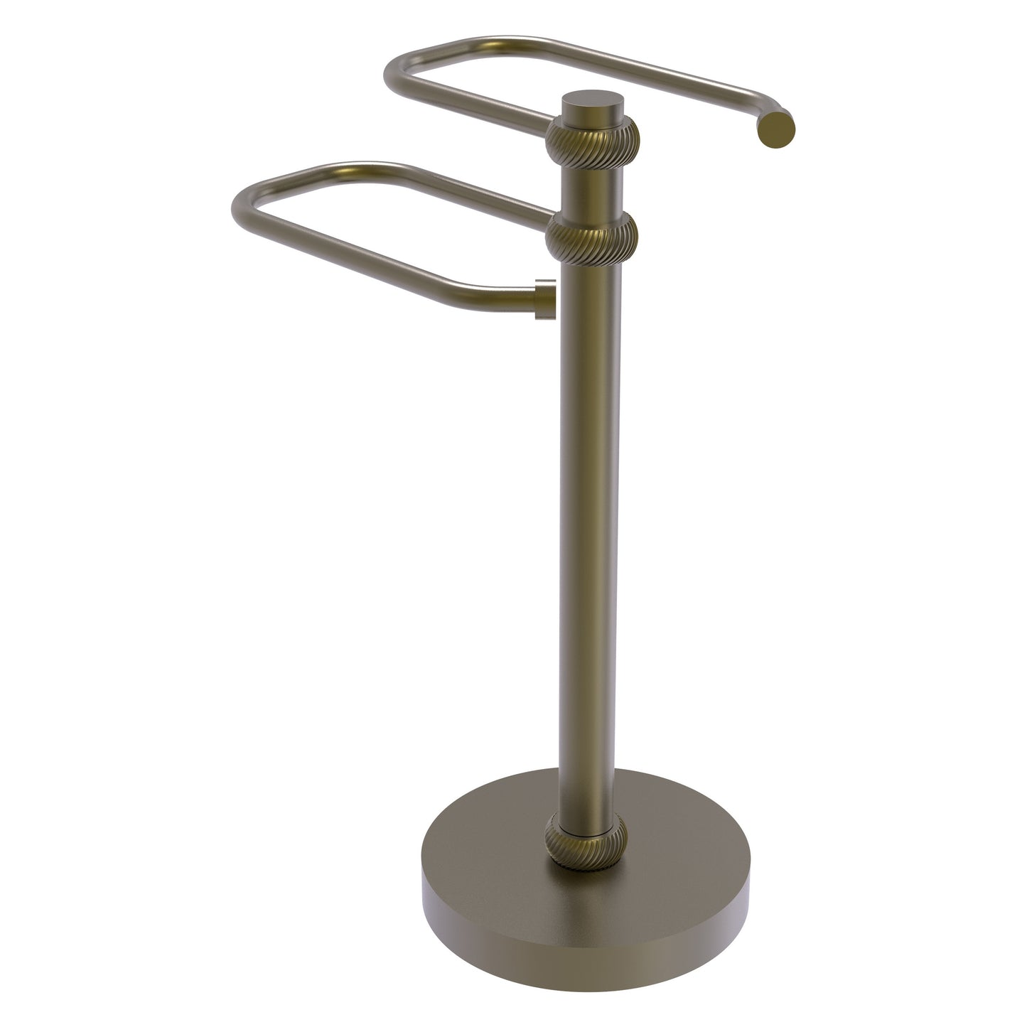 Allied Brass TS-15T-ABR 2-Arm Antique Brass Freestanding Guest Towel Holder