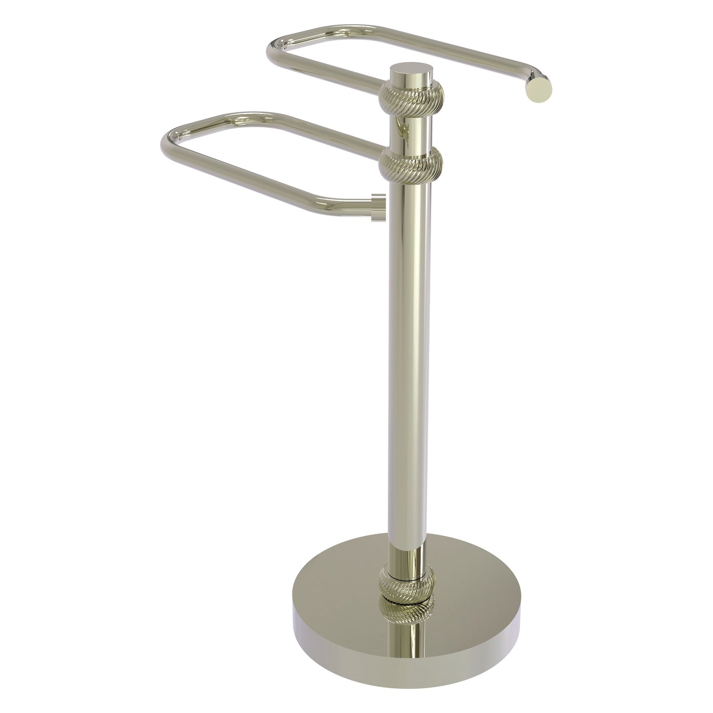 Allied Brass TS-15T-PNI 2-Arm Polished Nickel Freestanding Guest Towel Holder