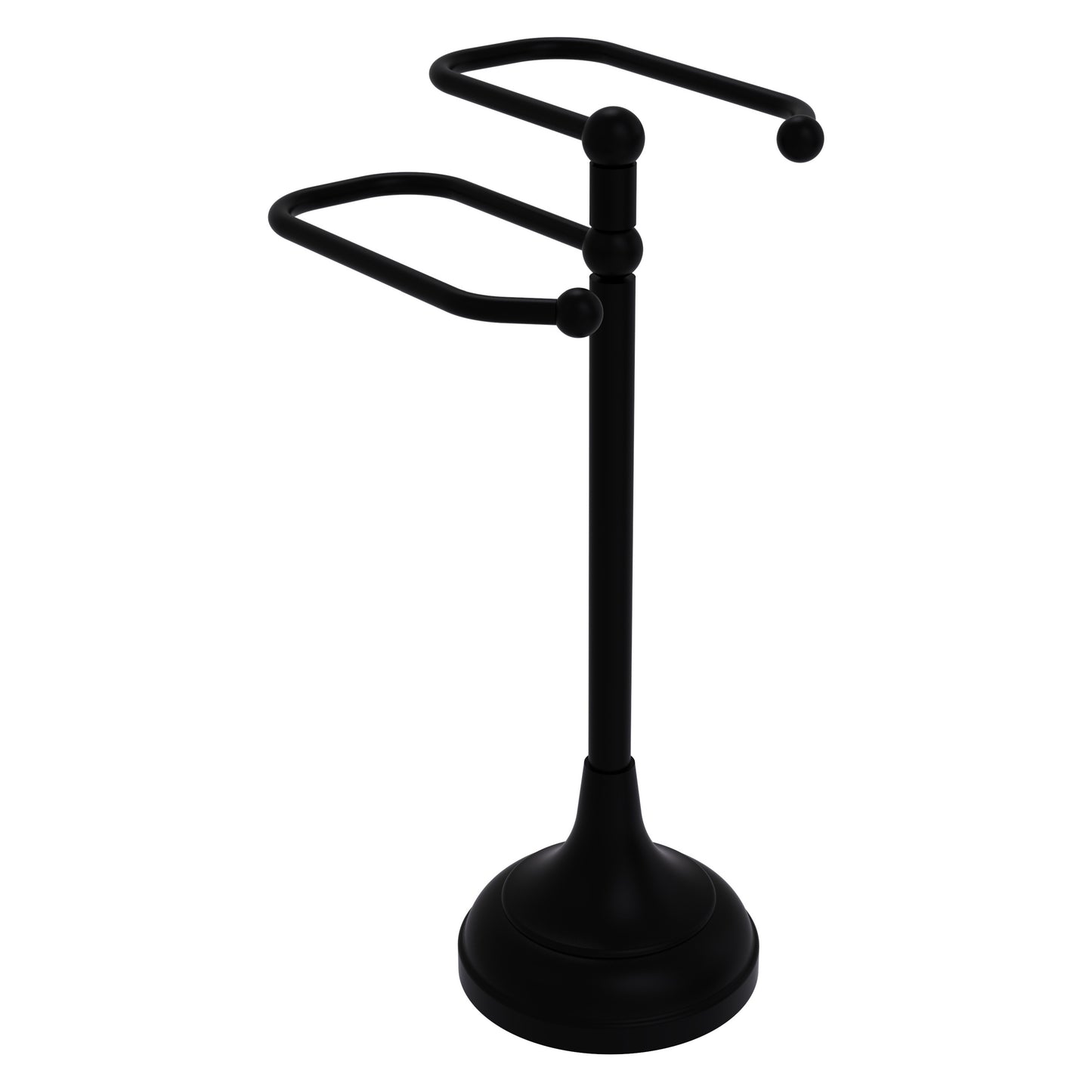 Allied Brass TS-16-BKM 2-Arm Matte Black Freestanding Guest Towel Holder