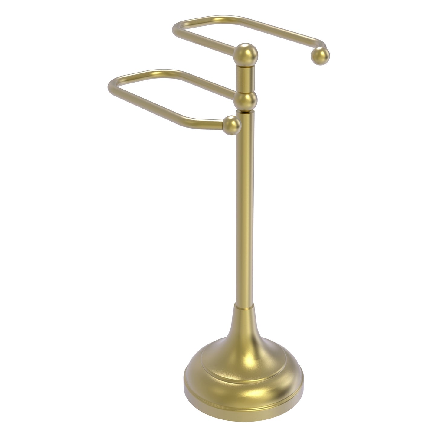 Allied Brass TS-16-SBR 2-Arm Satin Brass Freestanding Guest Towel Holder
