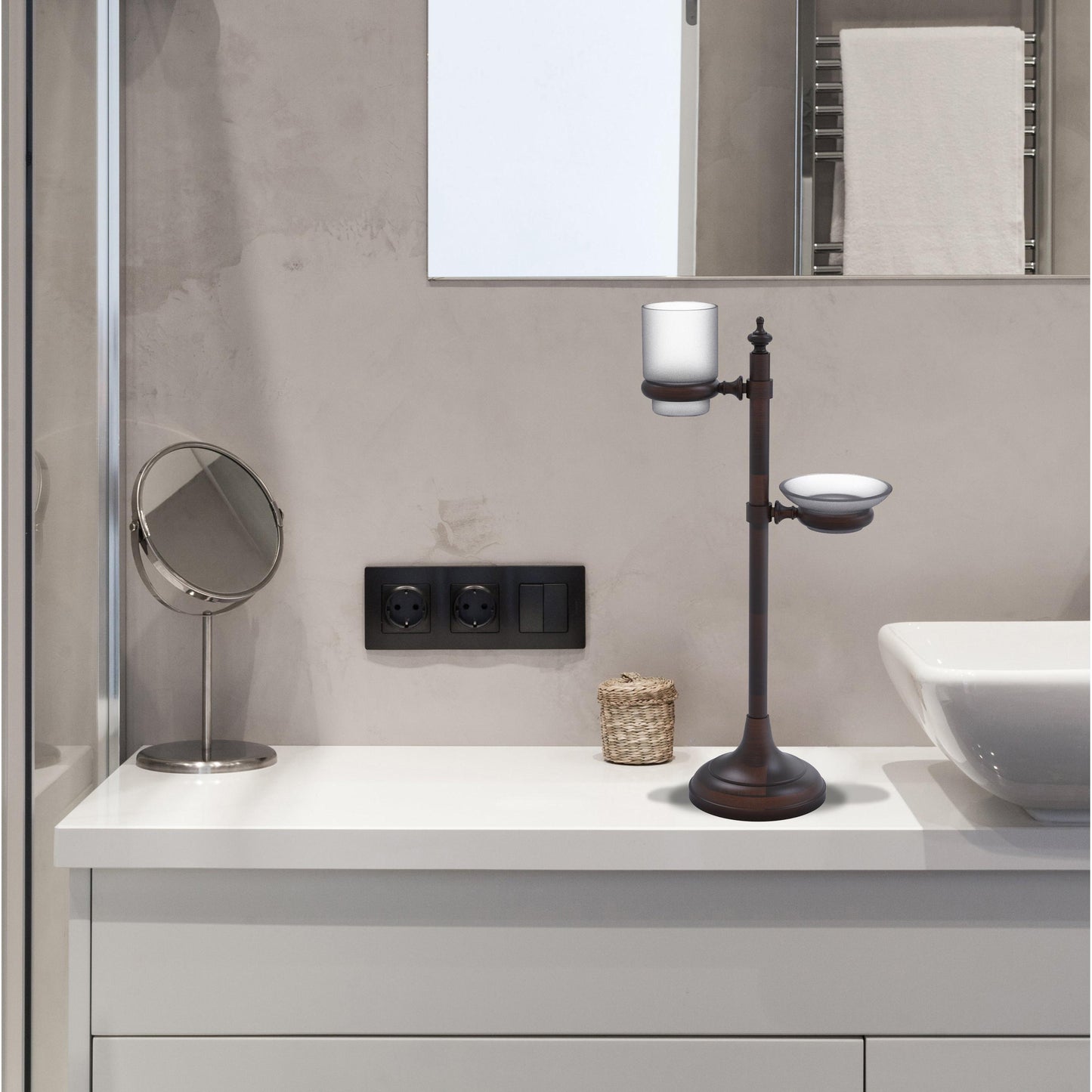 Allied Brass TS-23-VB Venetian Bronze Vanity Top Multi-Accessory Ring Stand